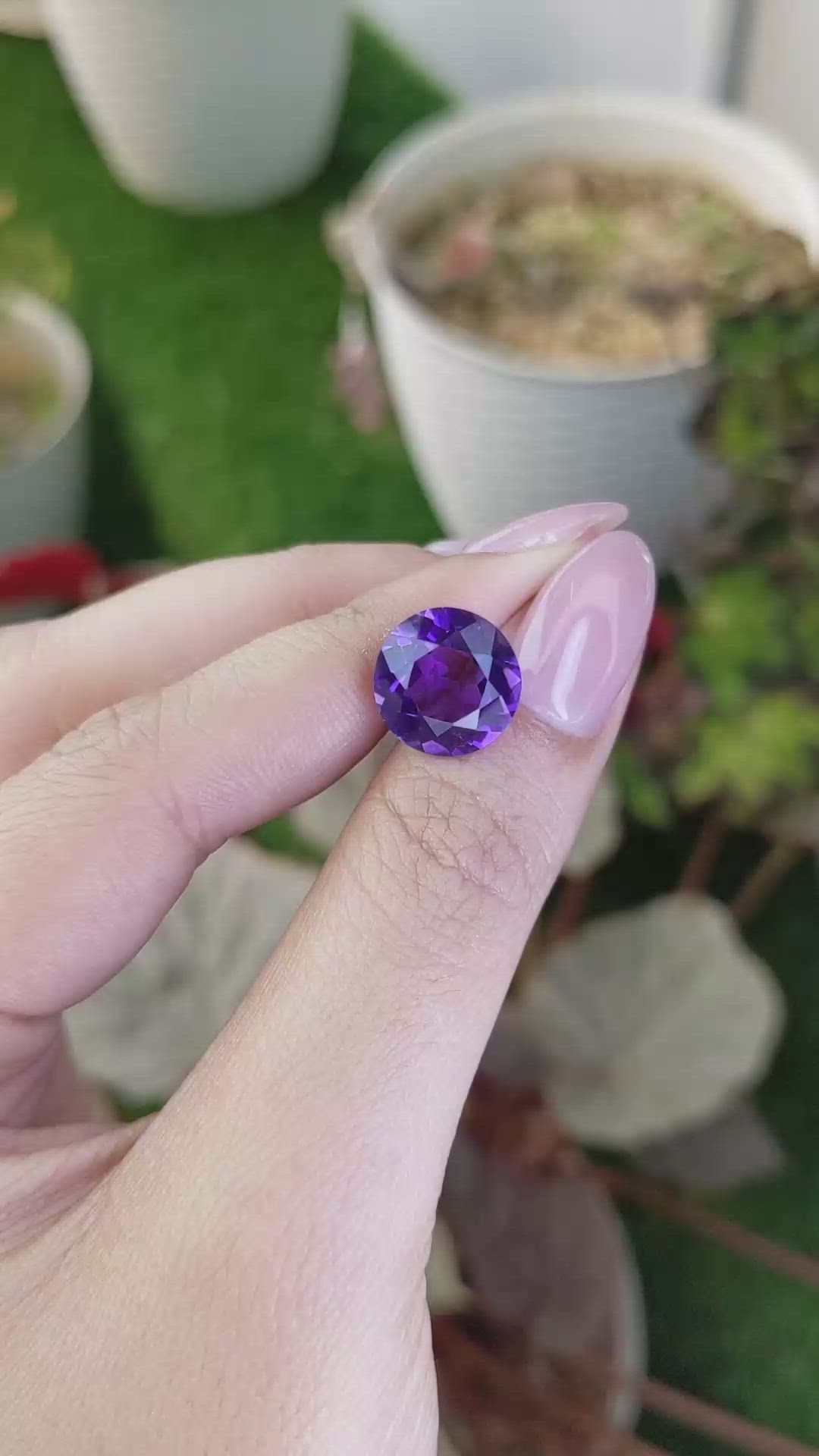 5.89 Ct. Purple Amethyst from Brazil Size Video