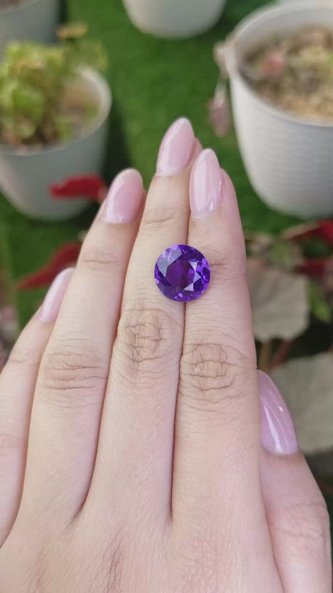 5.89 Ct. Purple Amethyst from Brazil Size Video