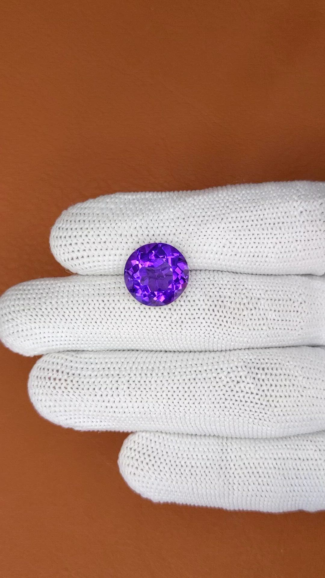 7.22 Ct. Purple Amethyst from Brazil Size Video