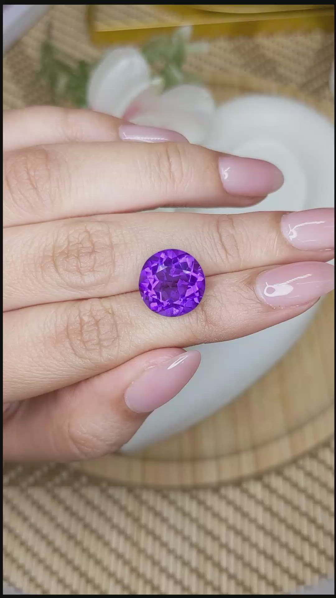7.22 Ct. Purple Amethyst from Brazil Size Video