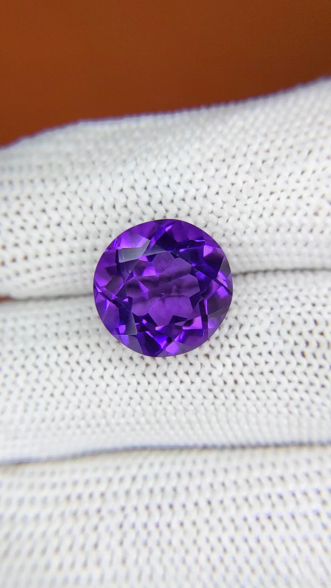 7.22 Ct. Purple Amethyst from Brazil Size Video