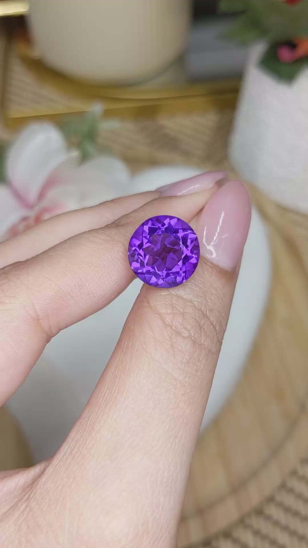 7.22 Ct. Purple Amethyst from Brazil Size Video