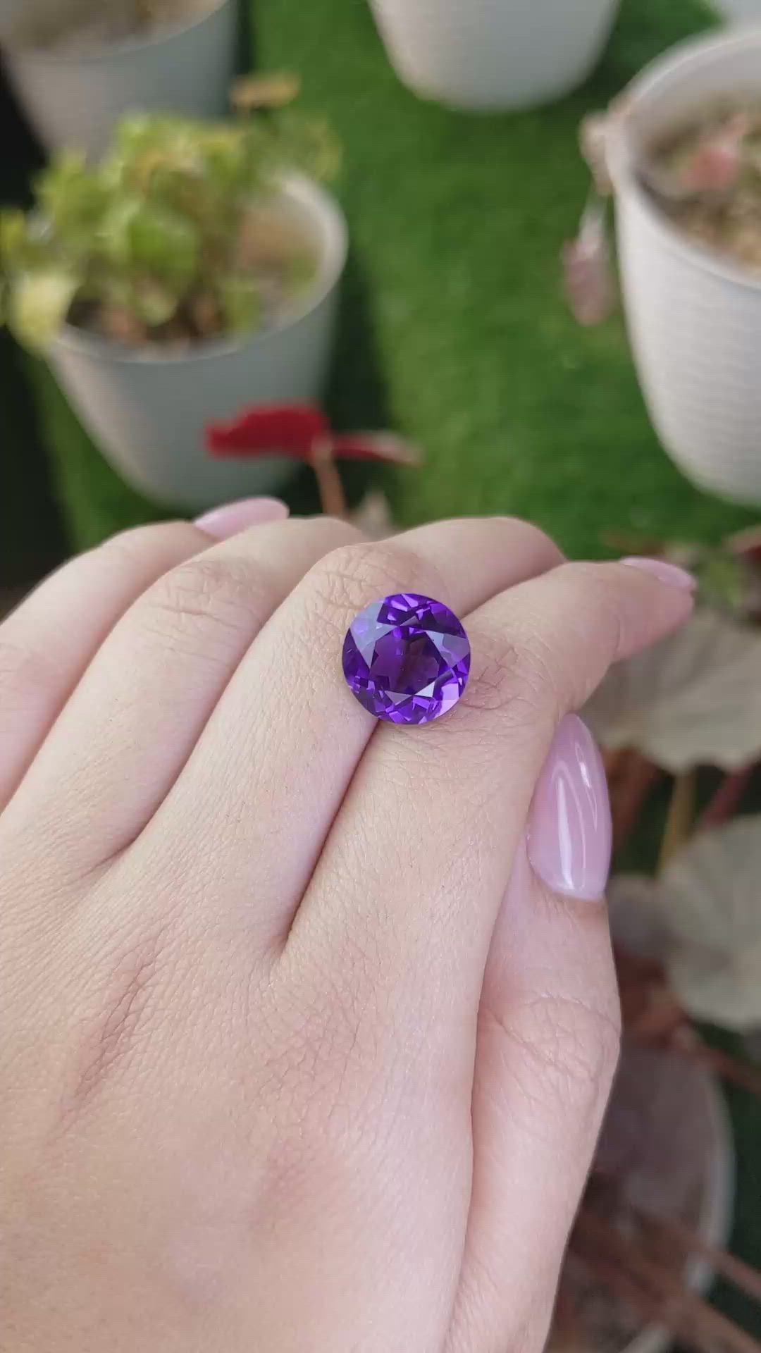 7.22 Ct. Purple Amethyst from Brazil Size Video