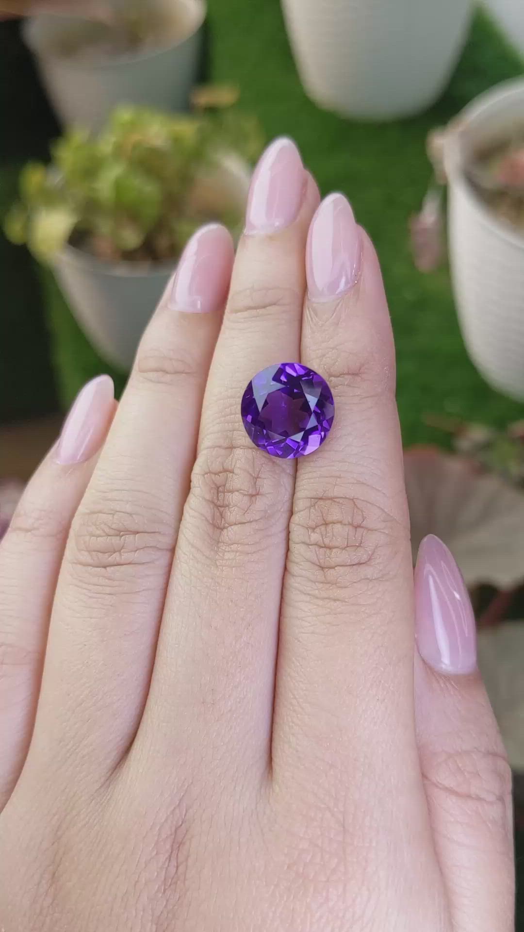 7.22 Ct. Purple Amethyst from Brazil Size Video