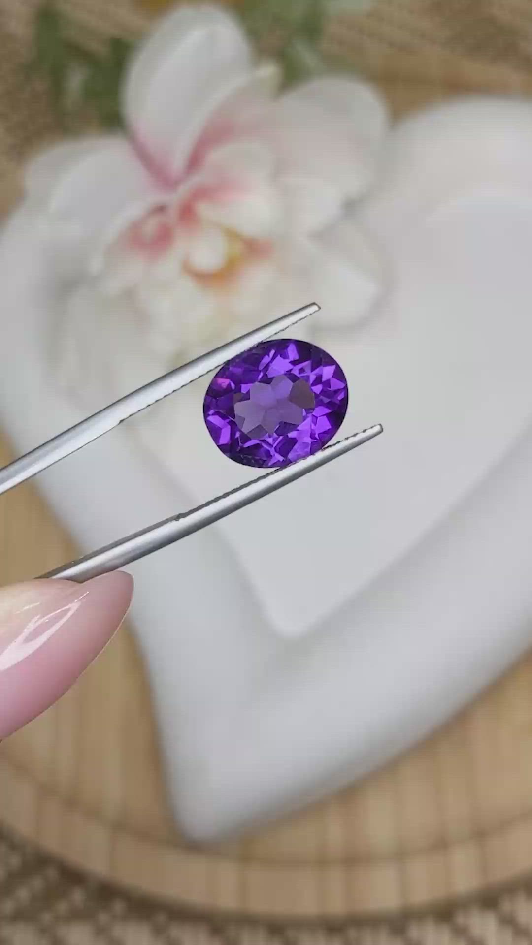 5.36 Ct. Purple Amethyst from Brazil Size Video