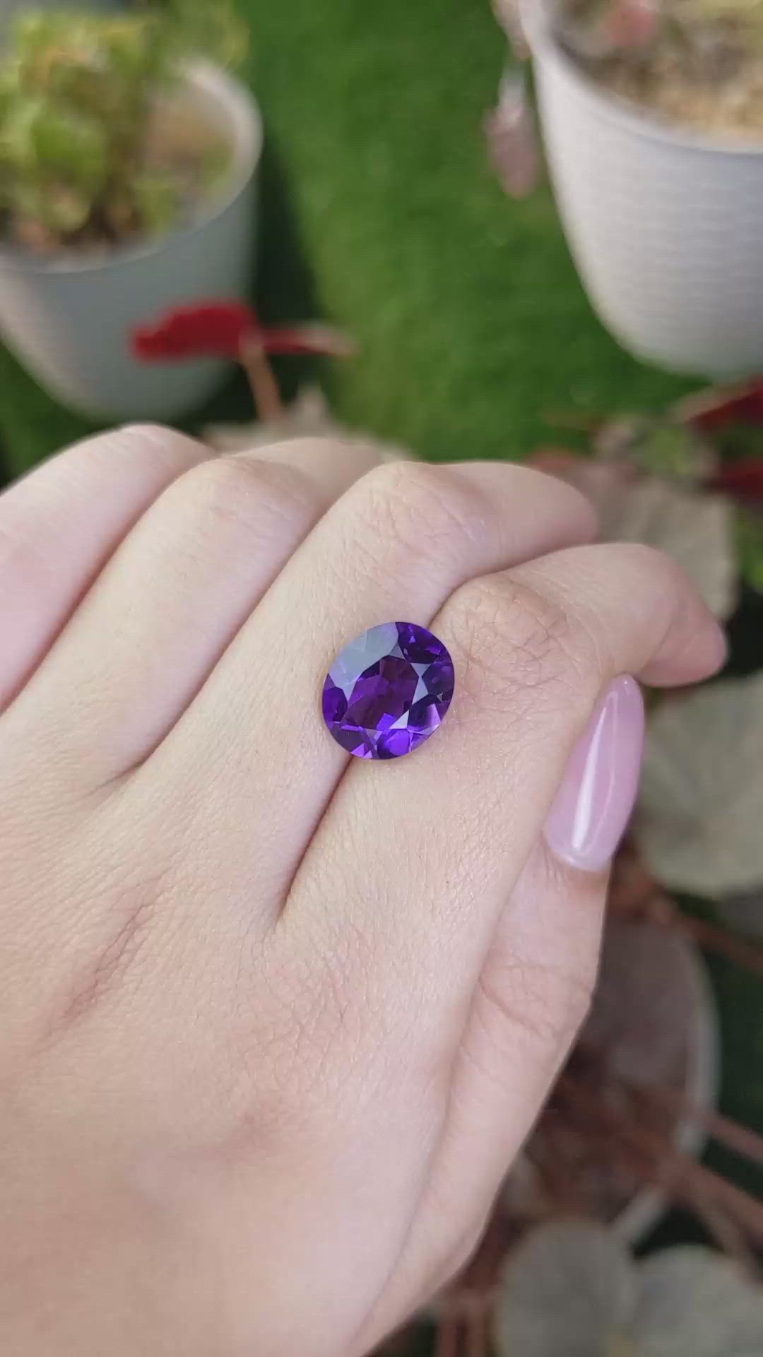 5.36 Ct. Purple Amethyst from Brazil Size Video