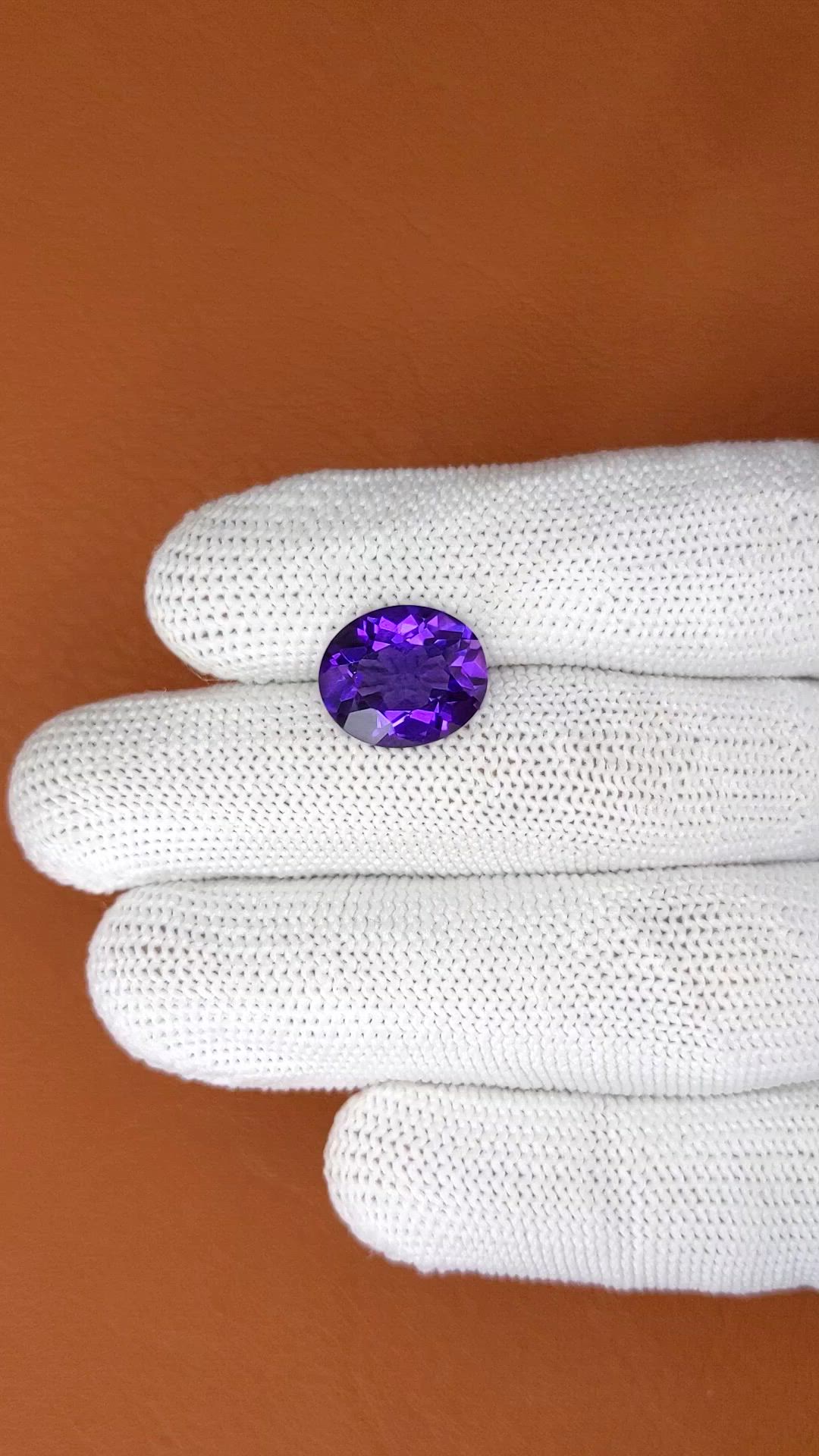 5.36 Ct. Purple Amethyst from Brazil Size Video