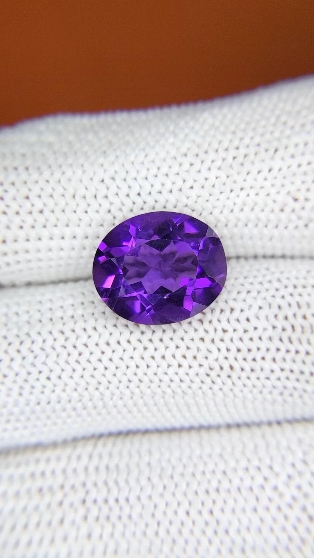 5.36 Ct. Purple Amethyst from Brazil Size Video