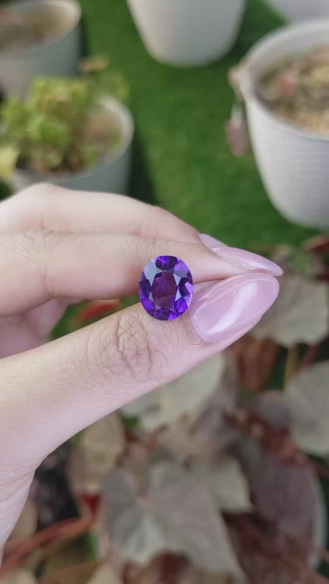 5.36 Ct. Purple Amethyst from Brazil Size Video