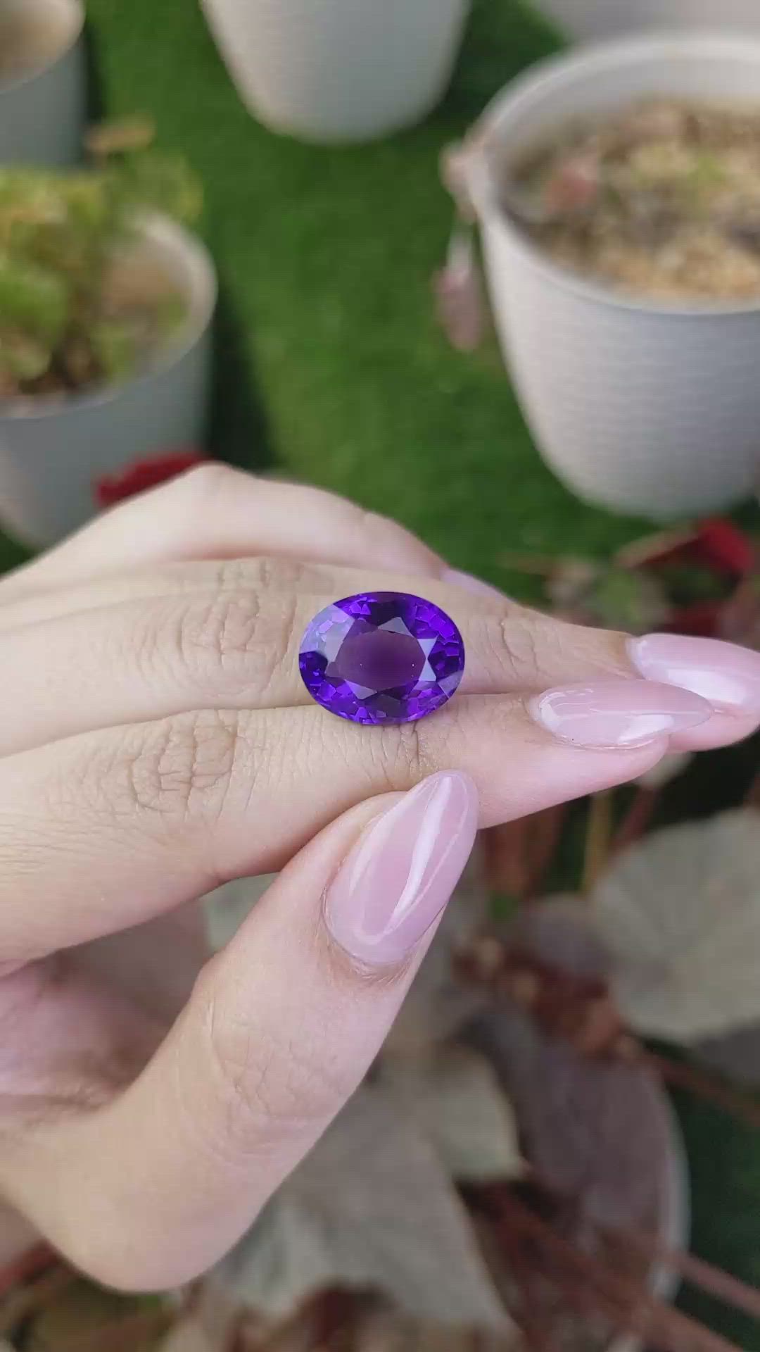 10.01 Ct. Purple Amethyst from Brazil Size Video