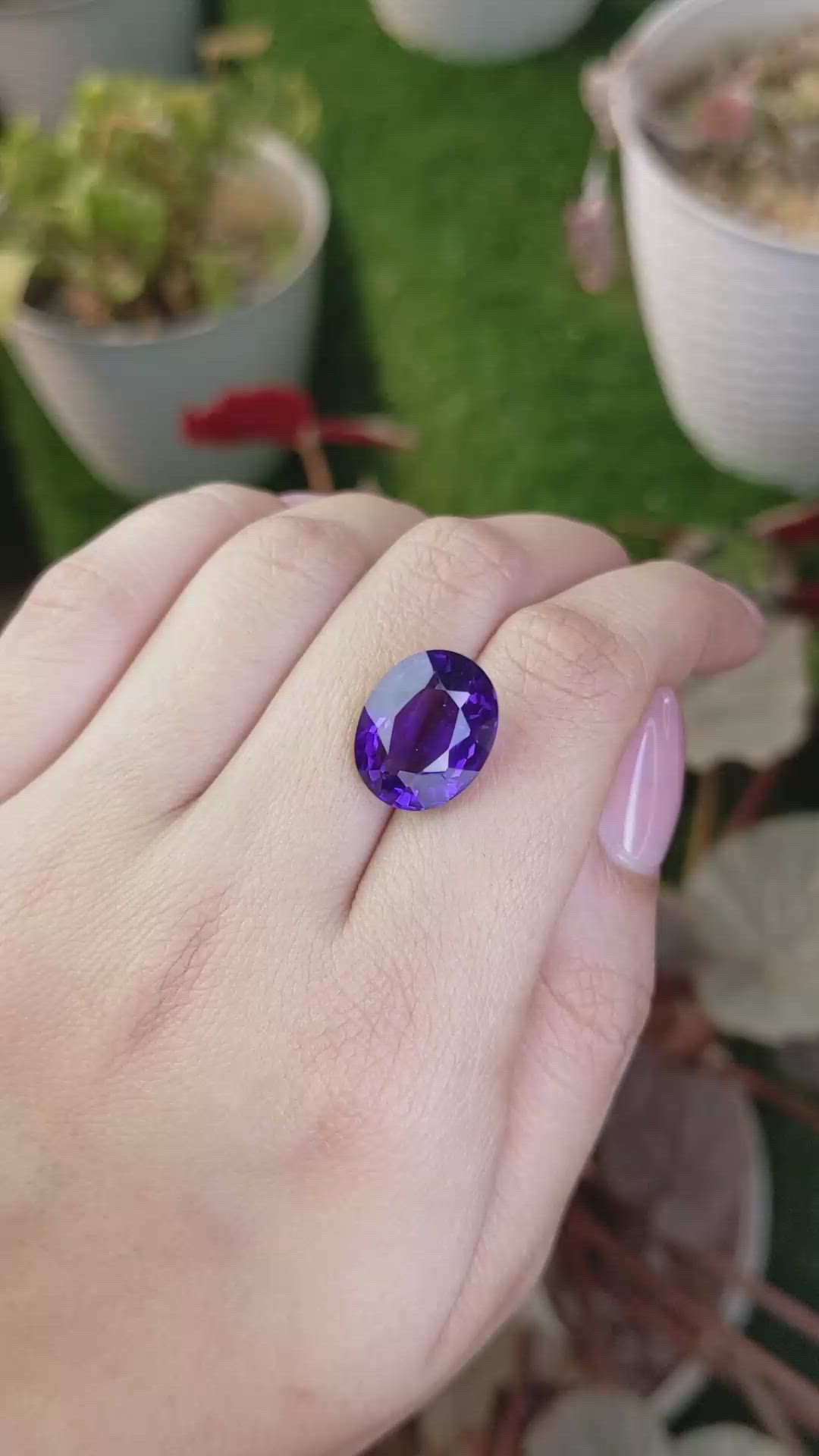 10.01 Ct. Purple Amethyst from Brazil Size Video