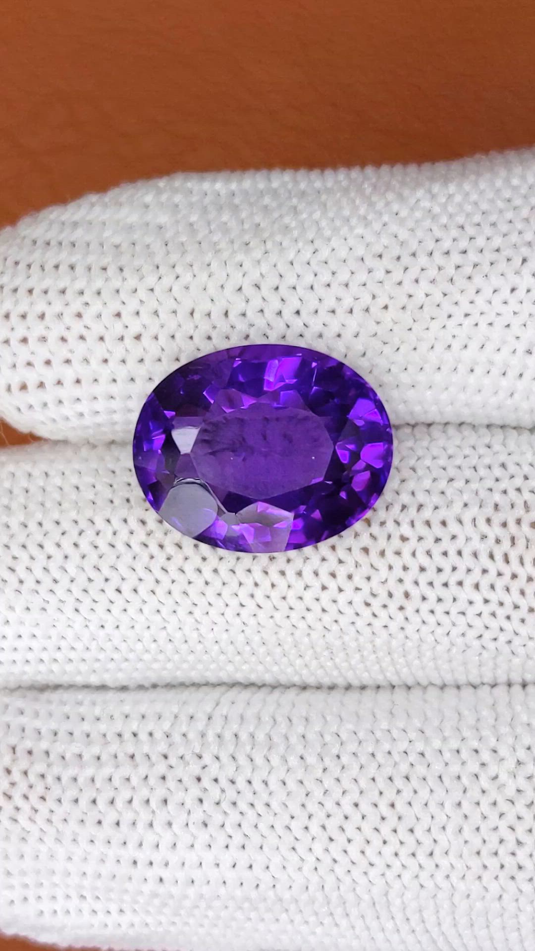 10.01 Ct. Purple Amethyst from Brazil Size Video