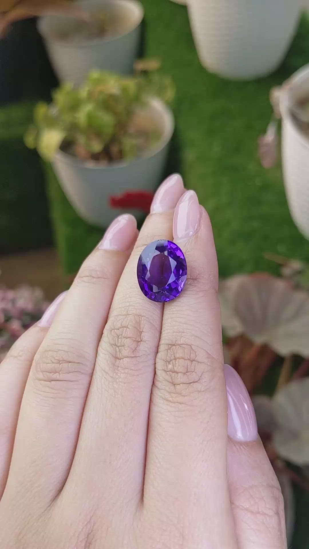 10.01 Ct. Purple Amethyst from Brazil Size Video