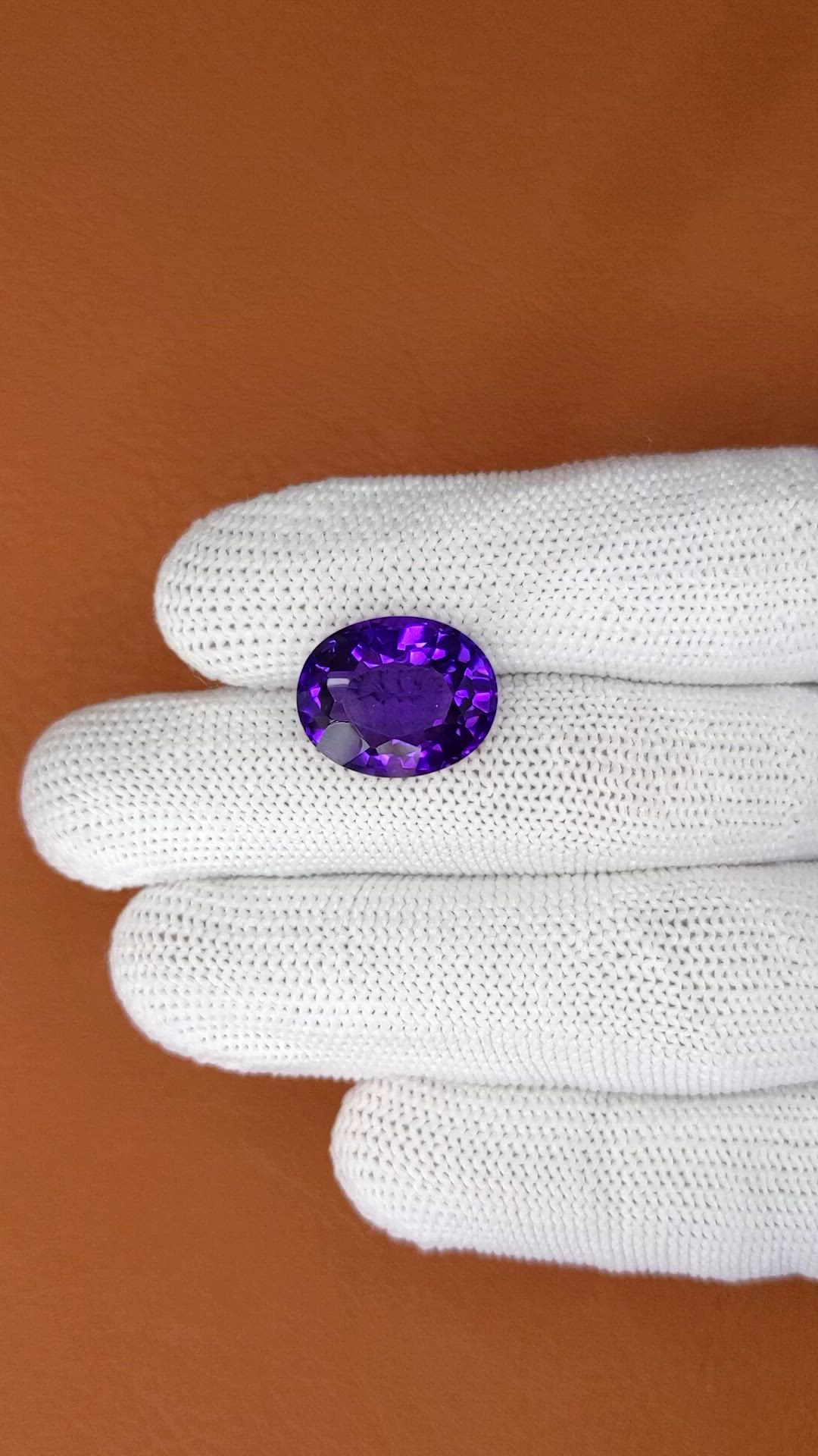 10.01 Ct. Purple Amethyst from Brazil Size Video