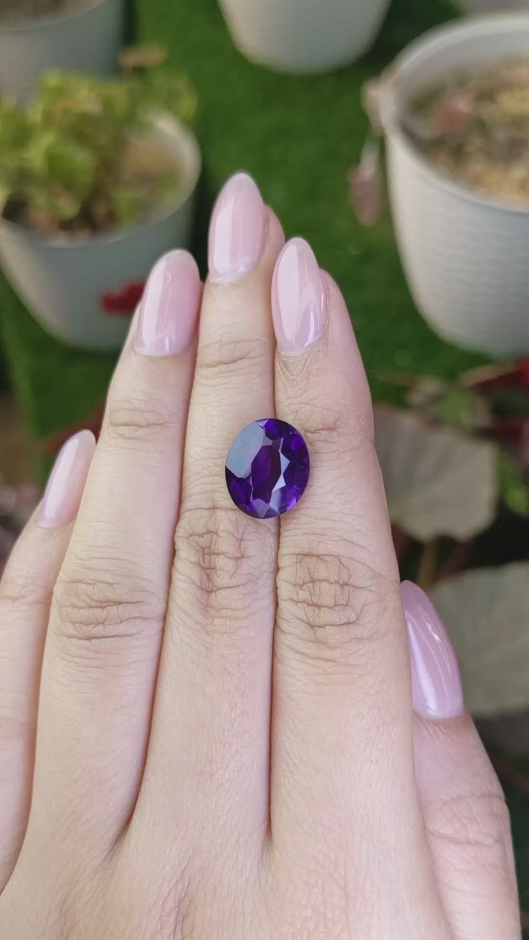 5.68 Ct. Purple Amethyst from Brazil Size Video