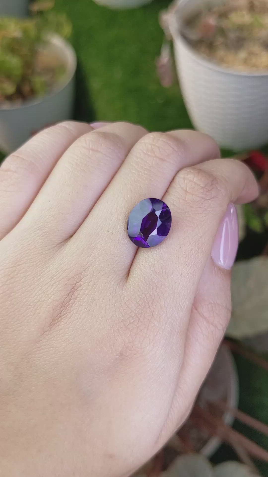 5.68 Ct. Purple Amethyst from Brazil Size Video