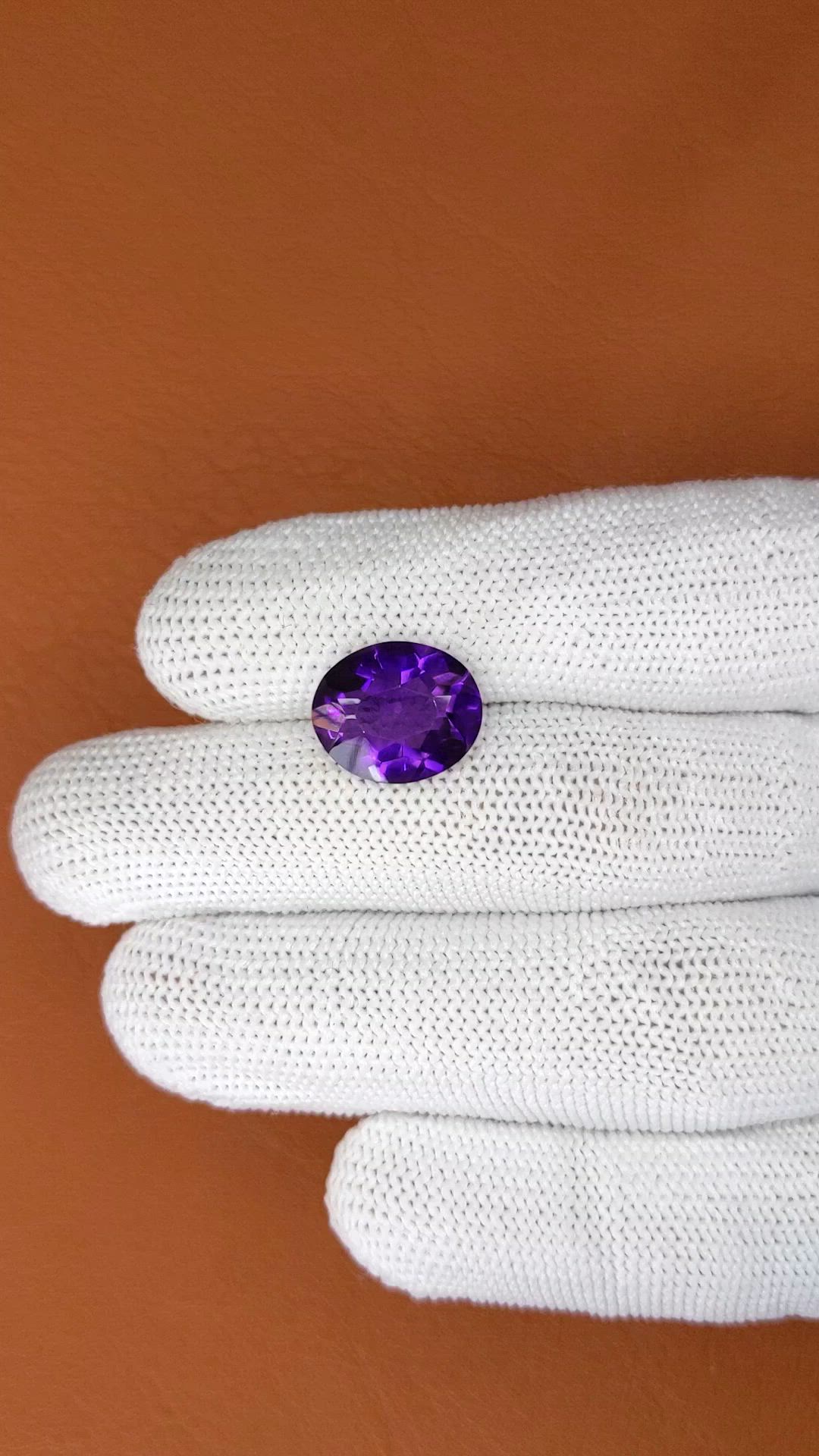 5.68 Ct. Purple Amethyst from Brazil Size Video
