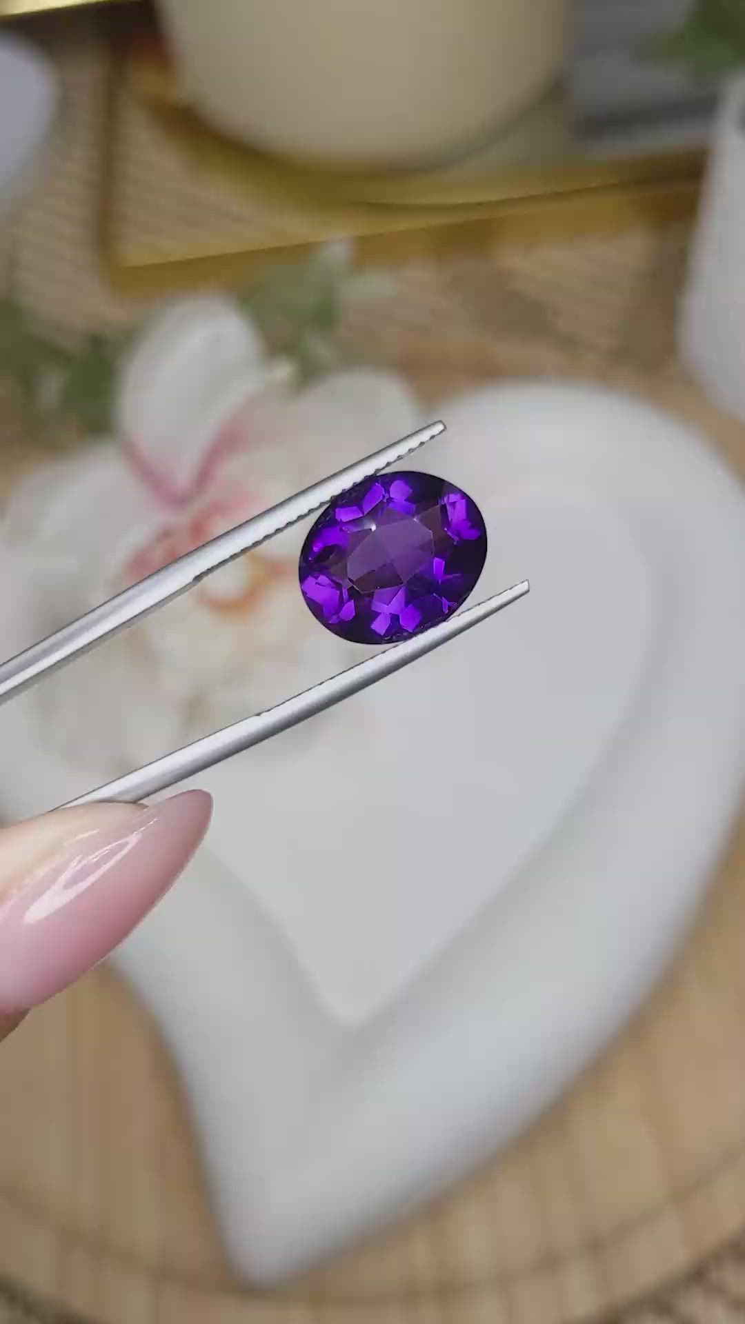 5.68 Ct. Purple Amethyst from Brazil Size Video