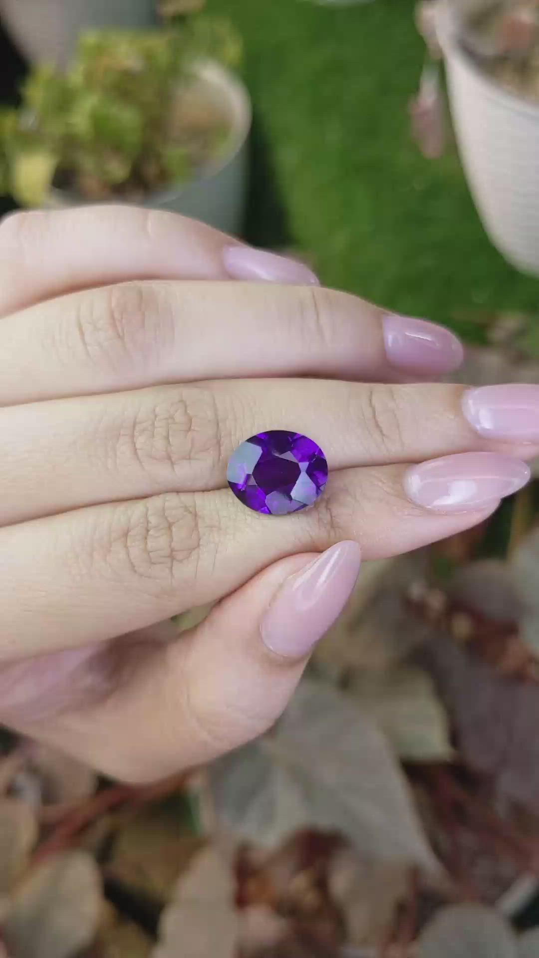5.68 Ct. Purple Amethyst from Brazil Size Video
