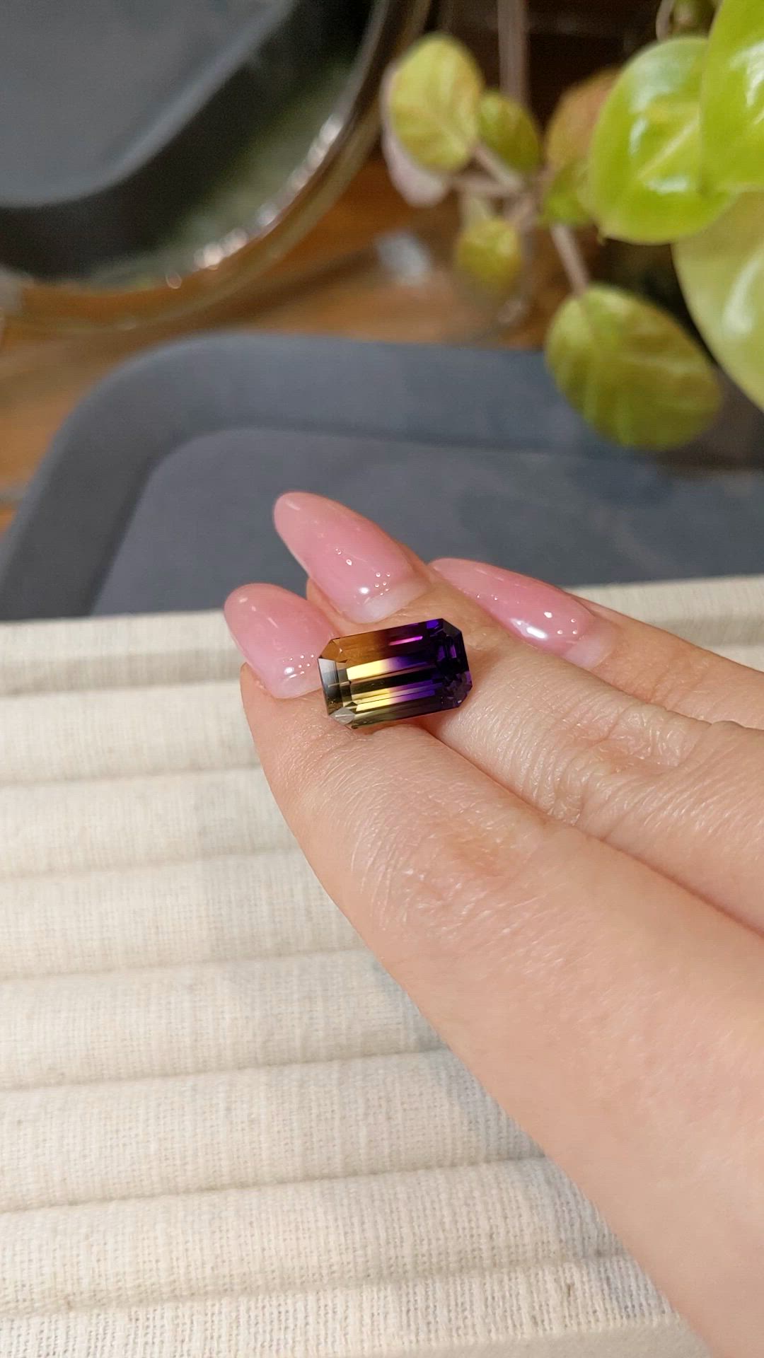 7.00 Ct. Bi Color Ametrine from Madagascar Size Video
