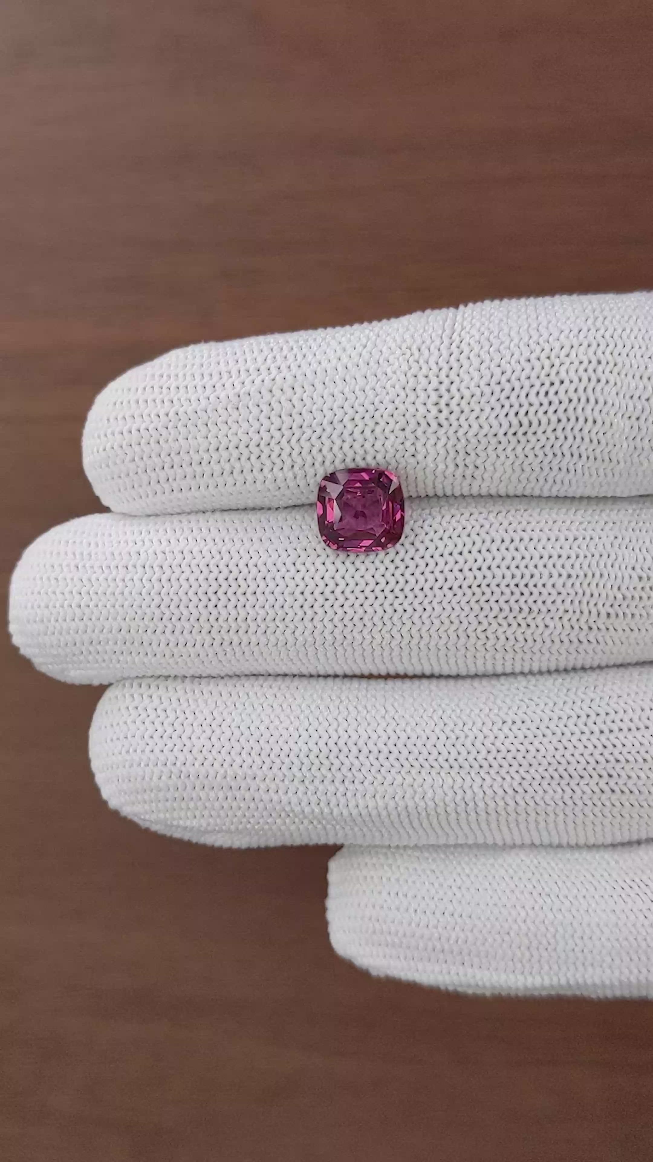 2.66 Ct. Purplish Pink Spinel from Tanzania Size Video