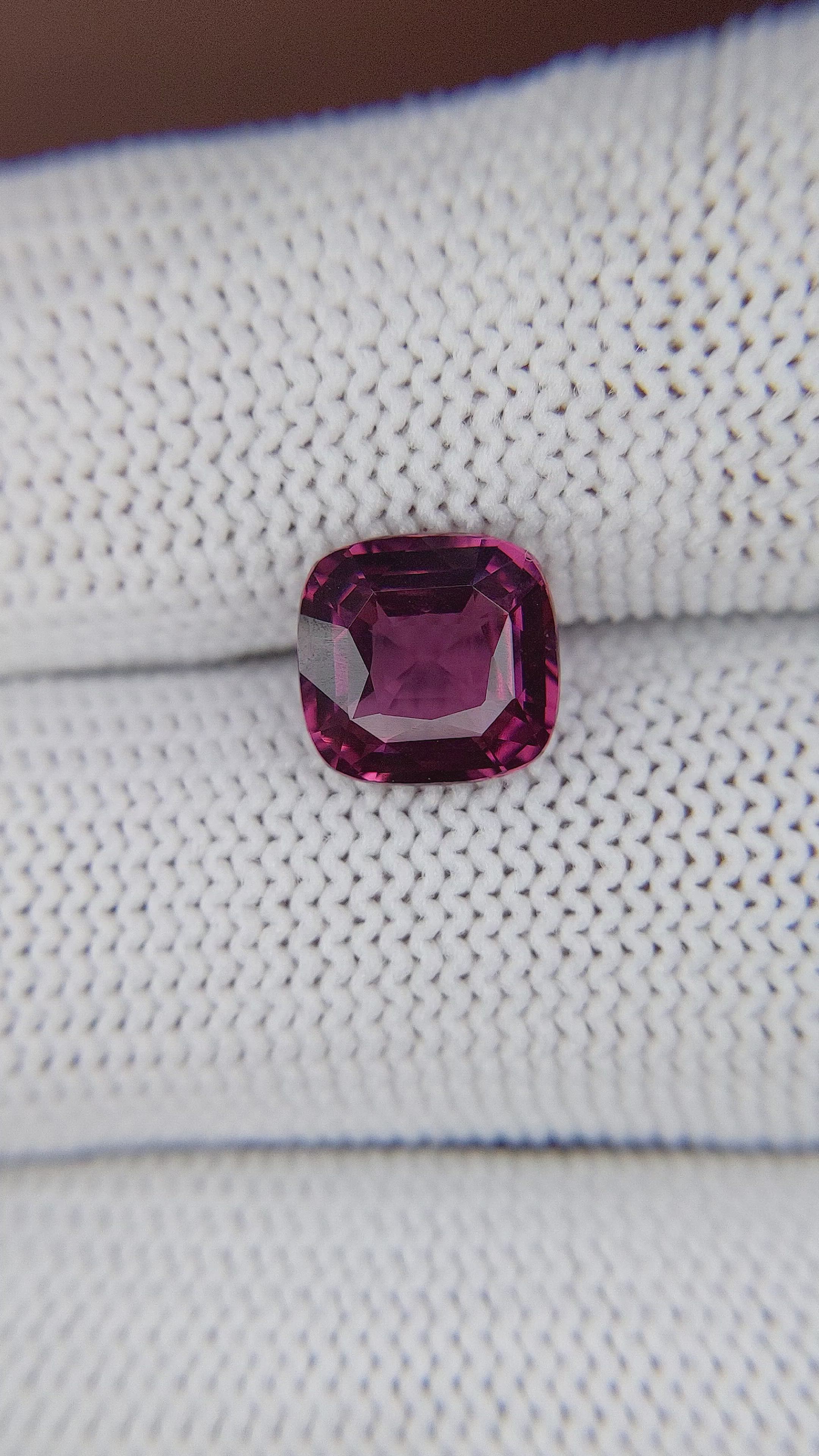 2.66 Ct. Purplish Pink Spinel from Tanzania Size Video