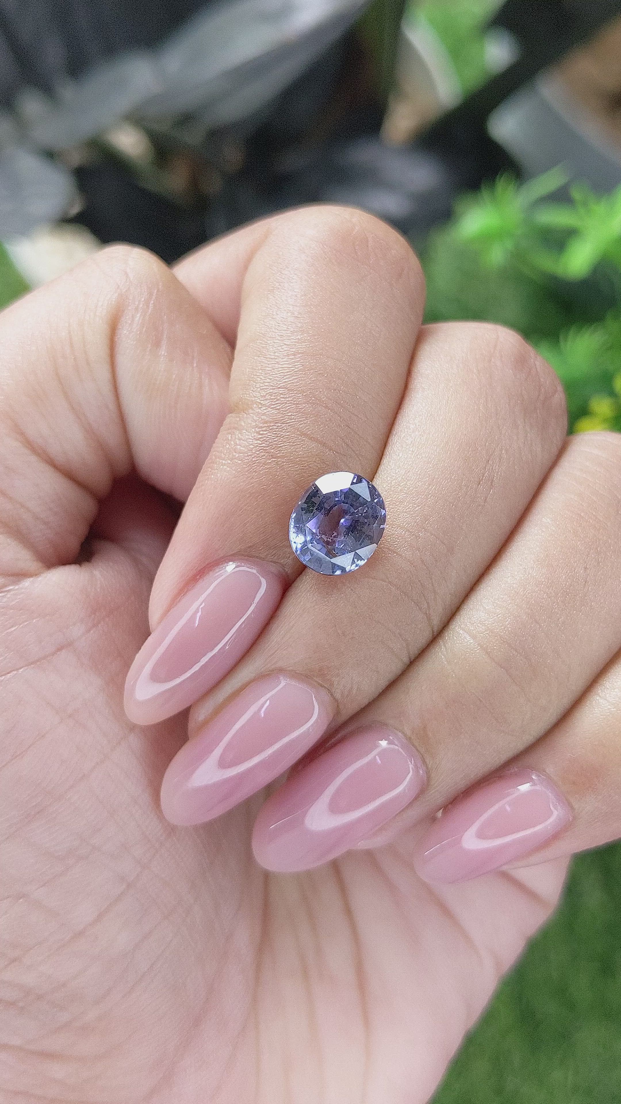 2.55 Ct. Bluish Purple Spinel from Tanzania Size Video