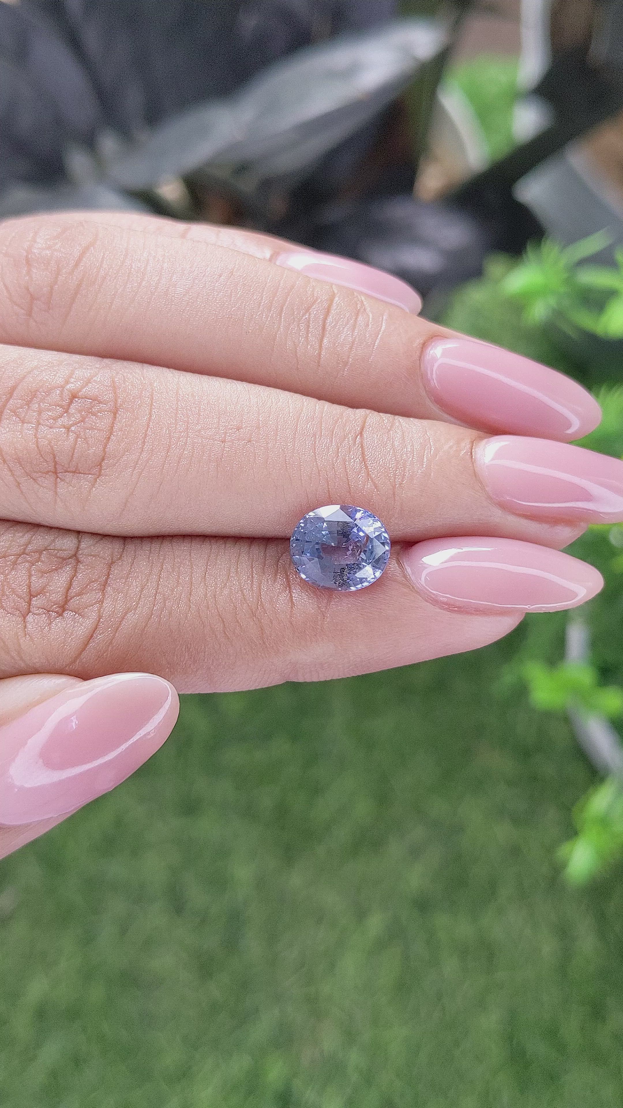 2.55 Ct. Bluish Purple Spinel from Tanzania Size Video
