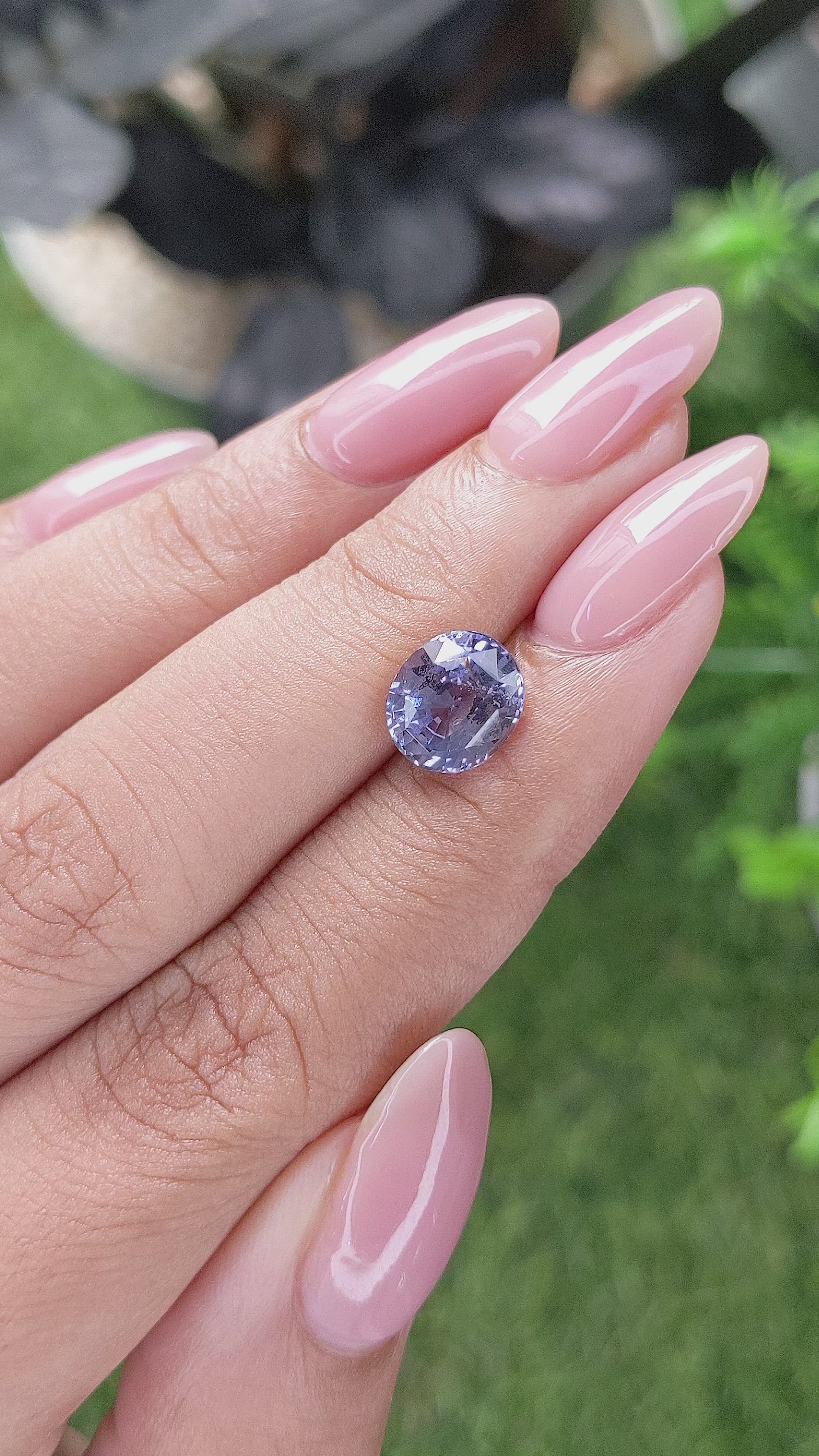 2.55 Ct. Bluish Purple Spinel from Tanzania Size Video
