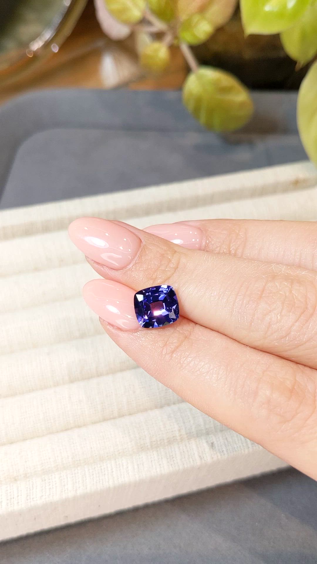 3.07 Ct. Violetish Blue Tanzanite from Tanzania Size Video