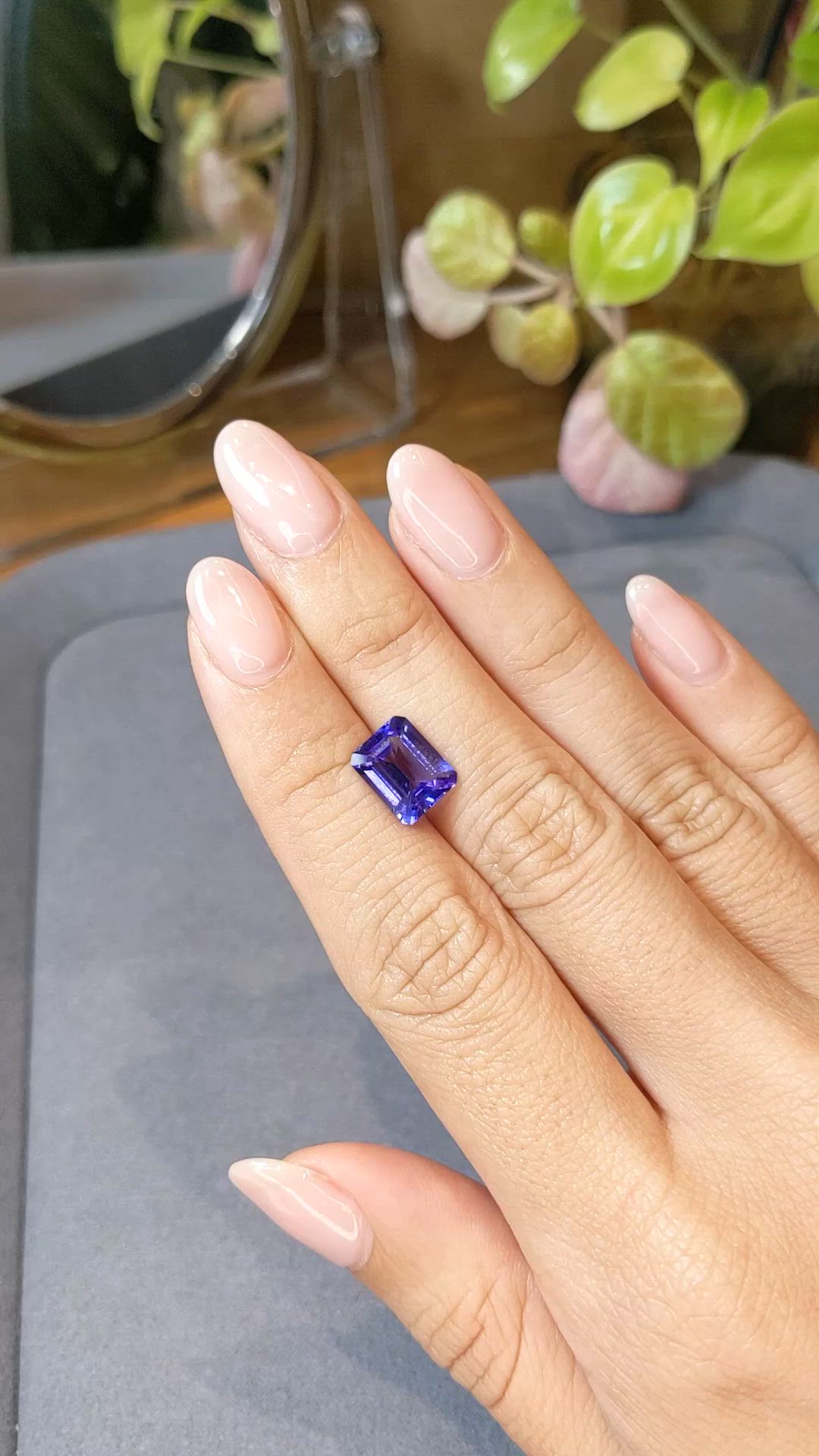 3.68 Ct. Violetish Blue Tanzanite from Tanzania Size Video