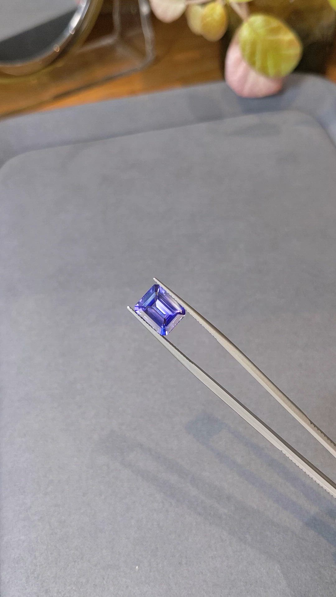 3.68 Ct. Violetish Blue Tanzanite from Tanzania Size Video