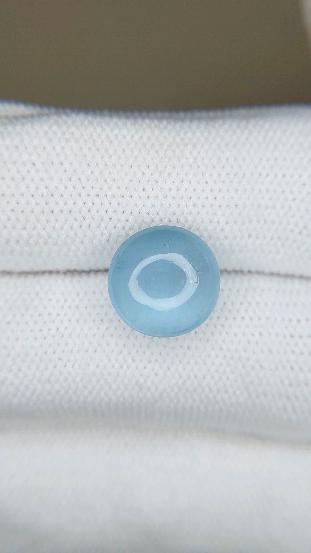 4.42 Ct. Blue Cabochon Aquamarine from Brazil Size Video