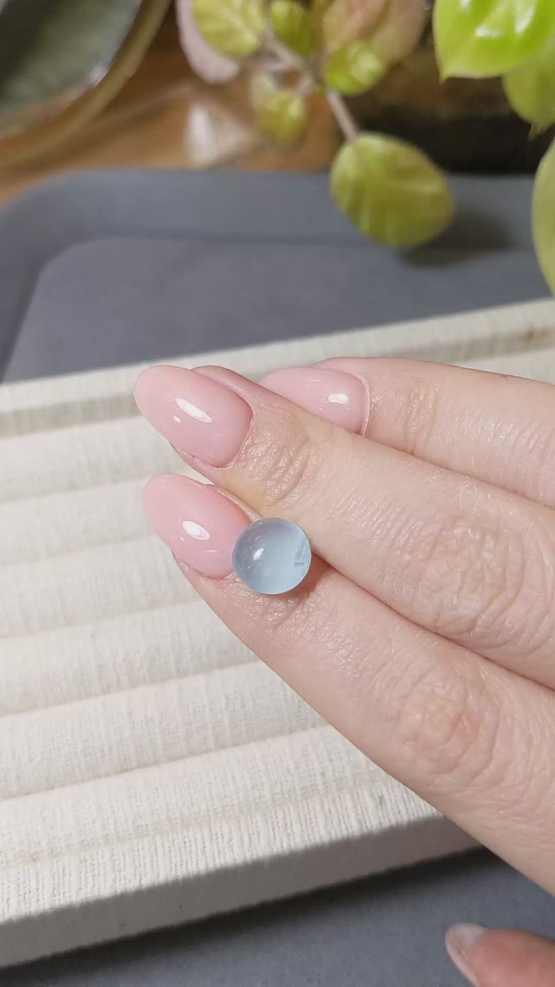 3.85 Ct. Blue Cabochon Aquamarine from Brazil Size Video