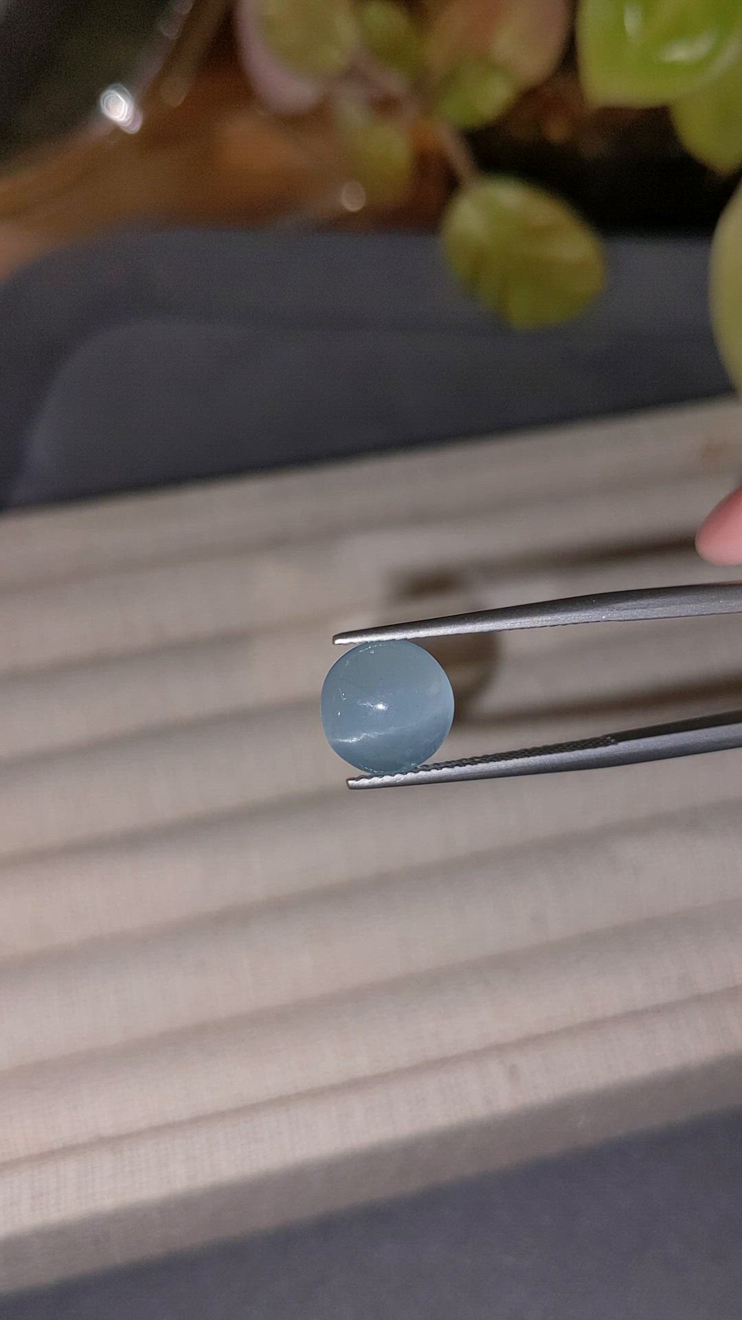 3.85 Ct. Blue Cabochon Aquamarine from Brazil Size Video
