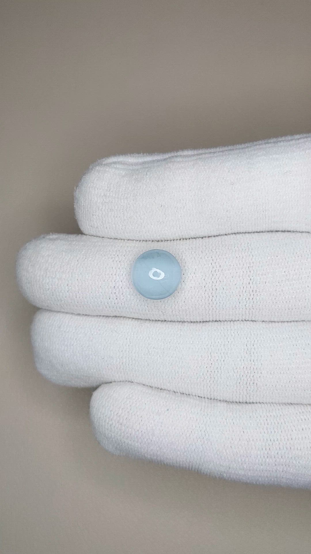 3.85 Ct. Blue Cabochon Aquamarine from Brazil Size Video