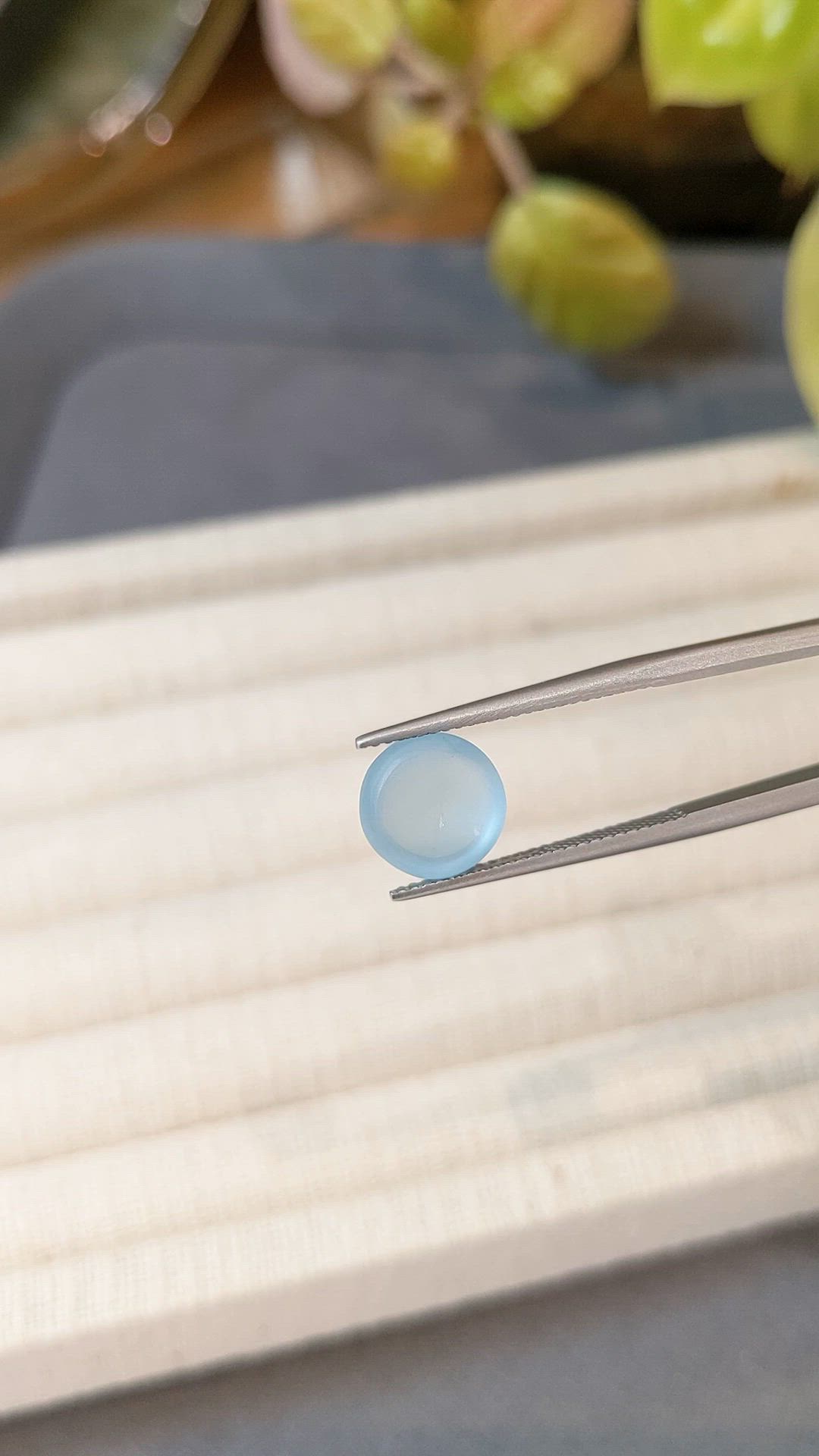 3.85 Ct. Blue Cabochon Aquamarine from Brazil Size Video
