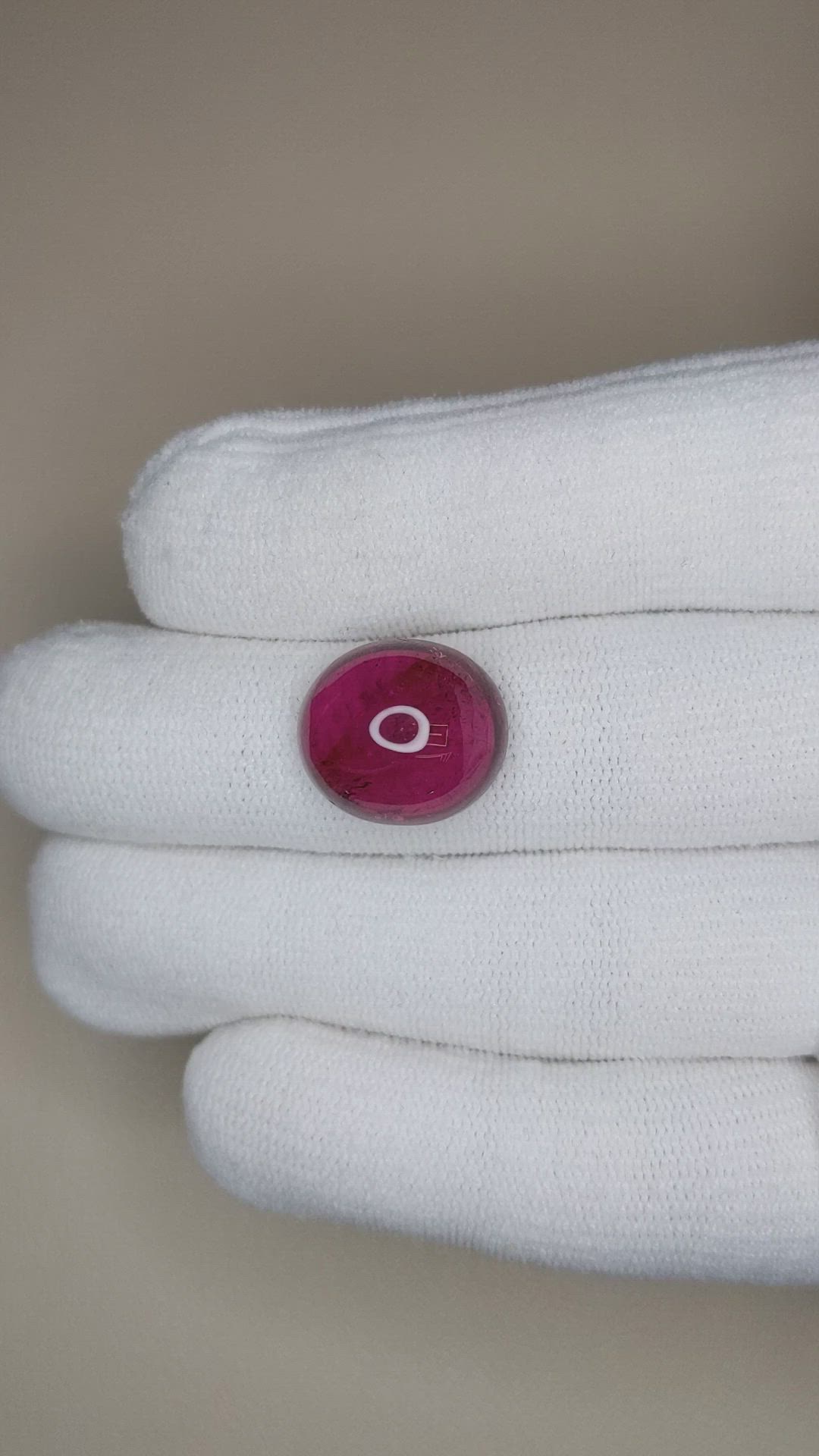 13.33 Ct. Purplish Red Cabochon Rubellite Tourmaline from Nigeria Size Video