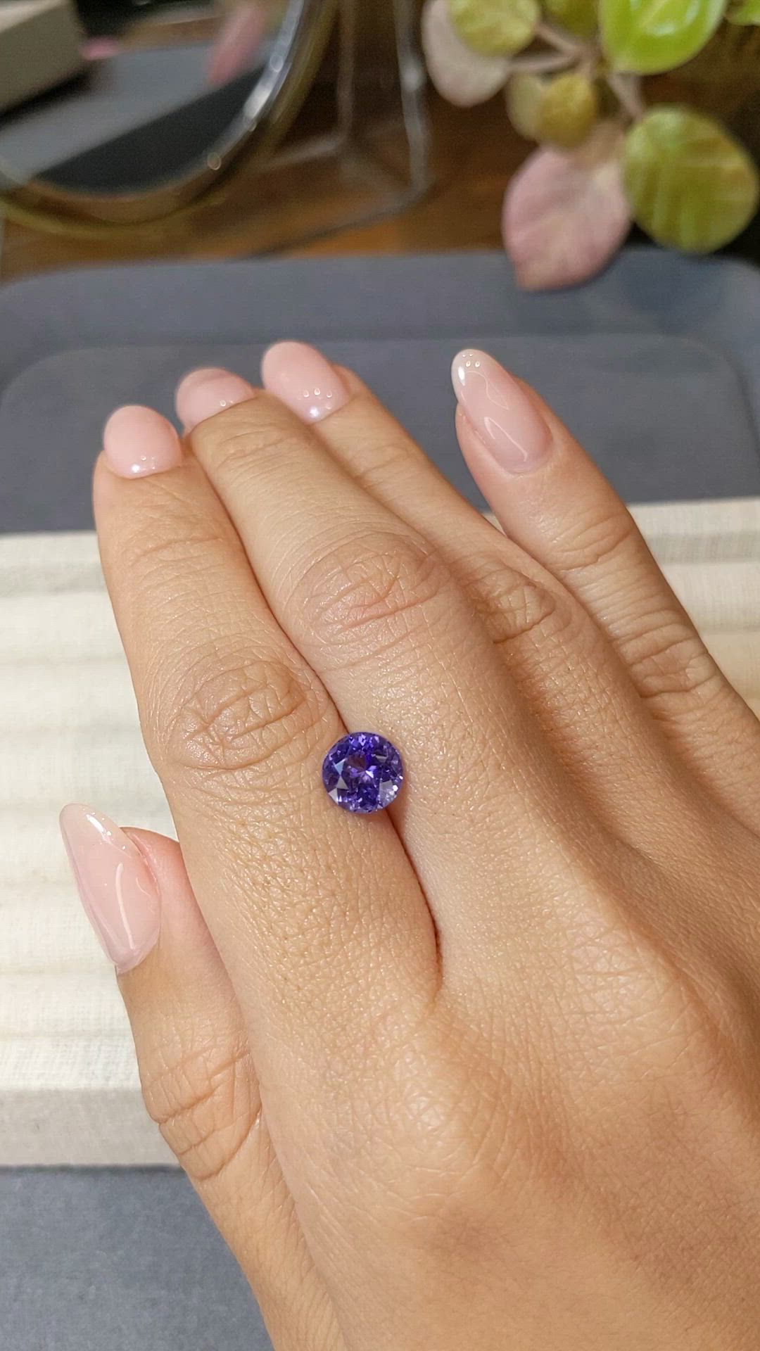 1.96 Ct. Violetish Blue Tanzanite from Tanzania Size Video