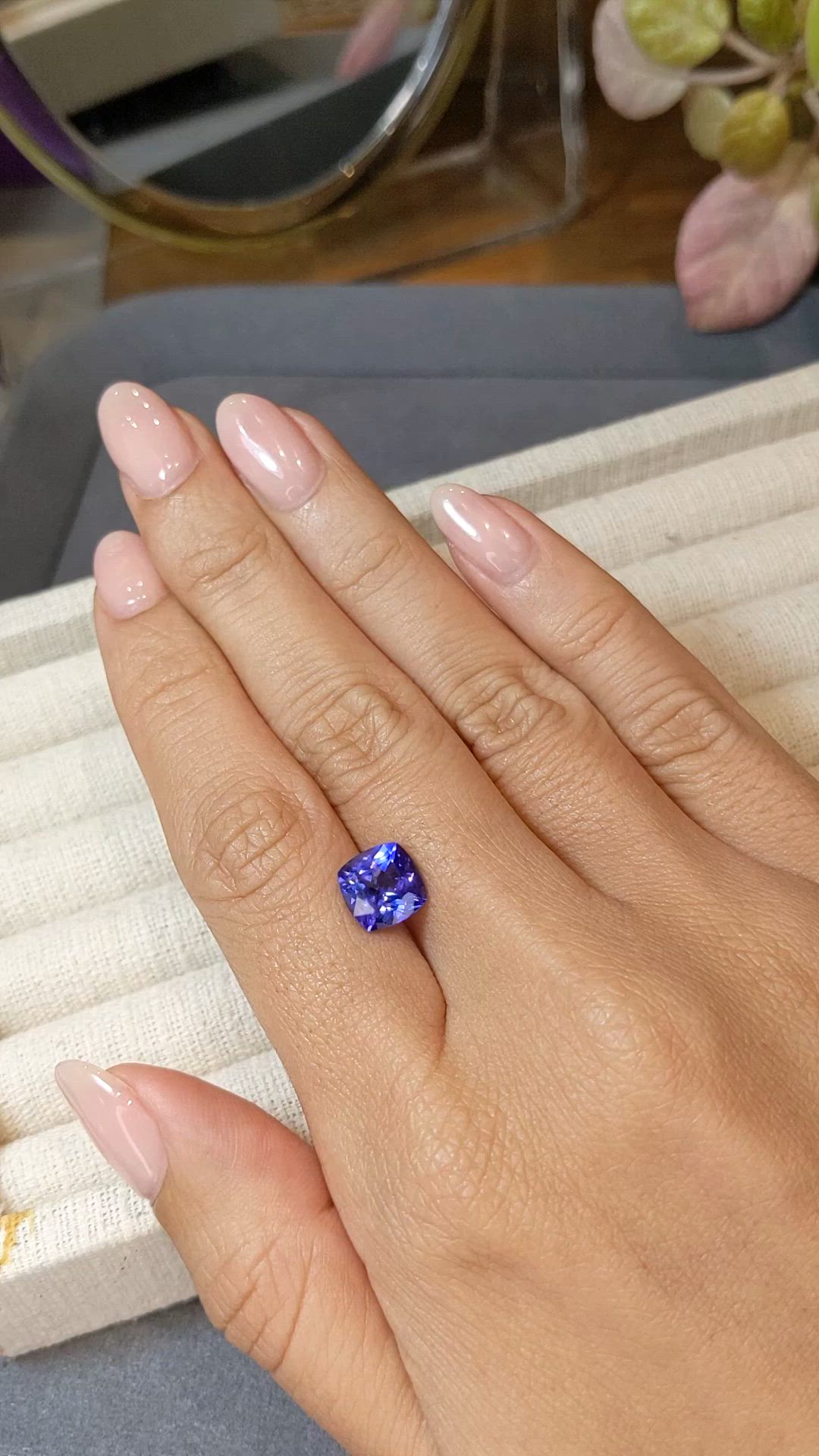3.07 Ct. Violetish Blue Tanzanite from Tanzania Size Video