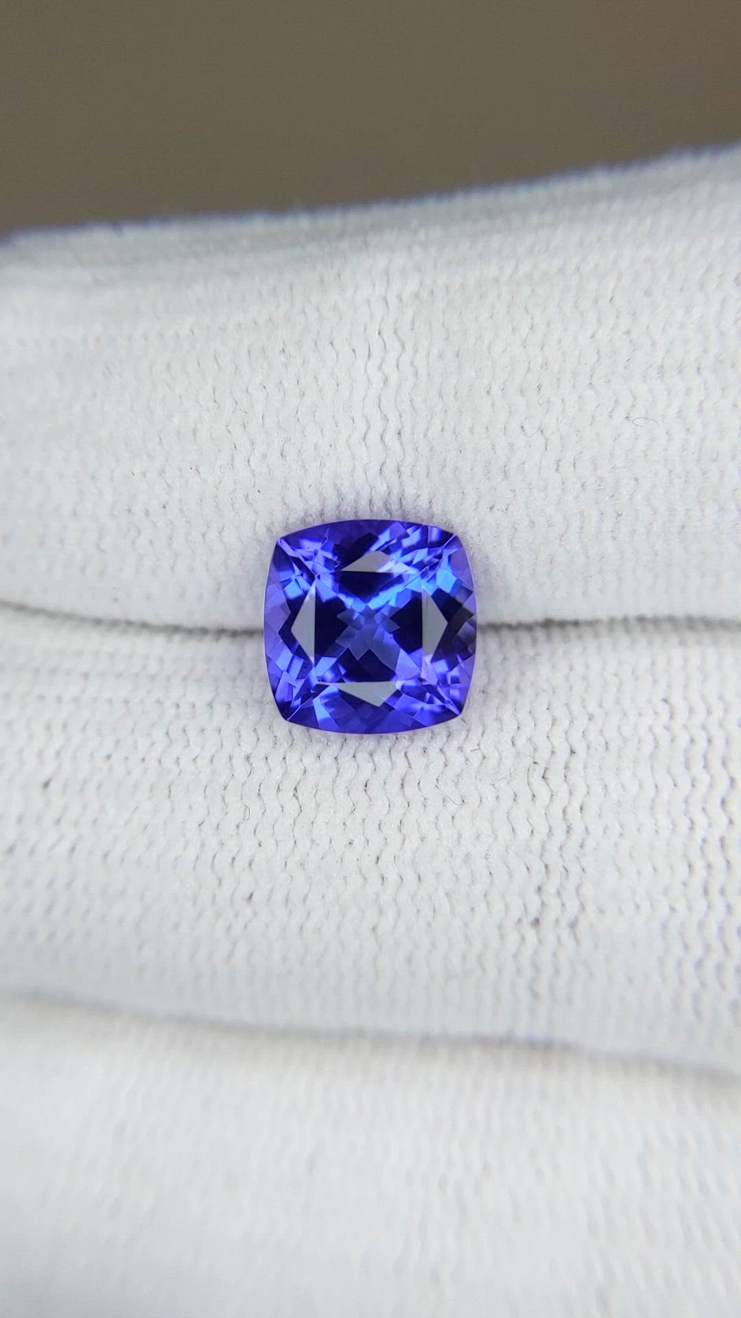 3.07 Ct. Violetish Blue Tanzanite from Tanzania Size Video