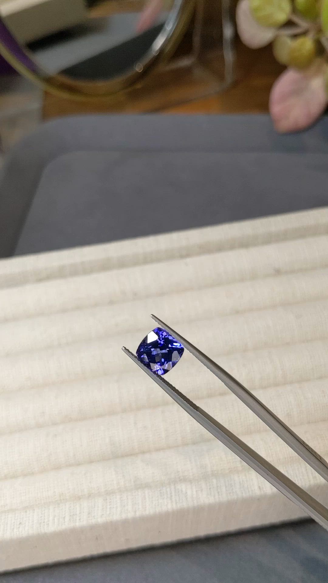 3.07 Ct. Violetish Blue Tanzanite from Tanzania Size Video