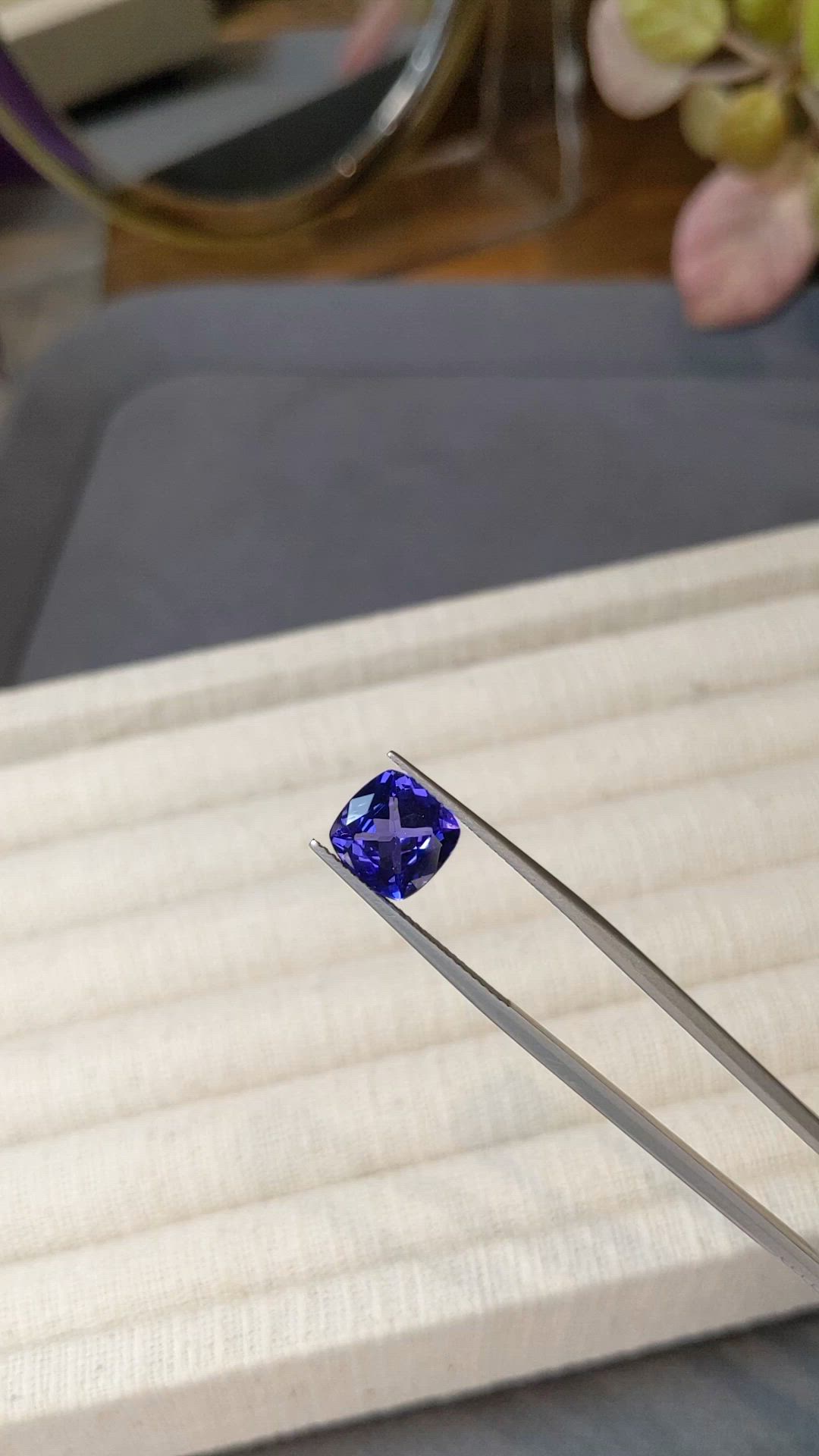2.84 Ct. Violetish Blue Tanzanite from Tanzania Size Video