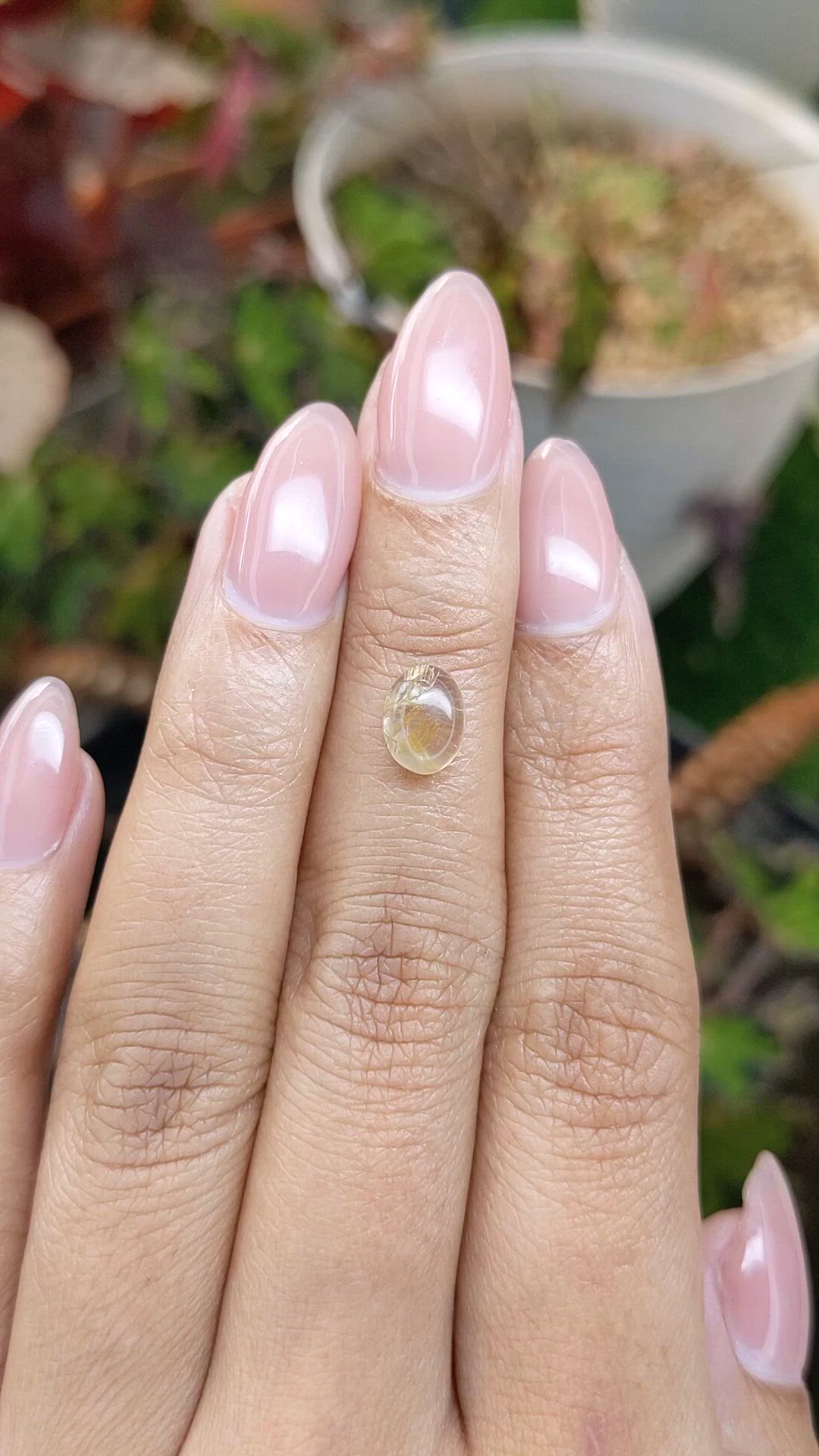 1.46 Ct. Brown Cabochon Rutilated Quartz from Brazil Size Video
