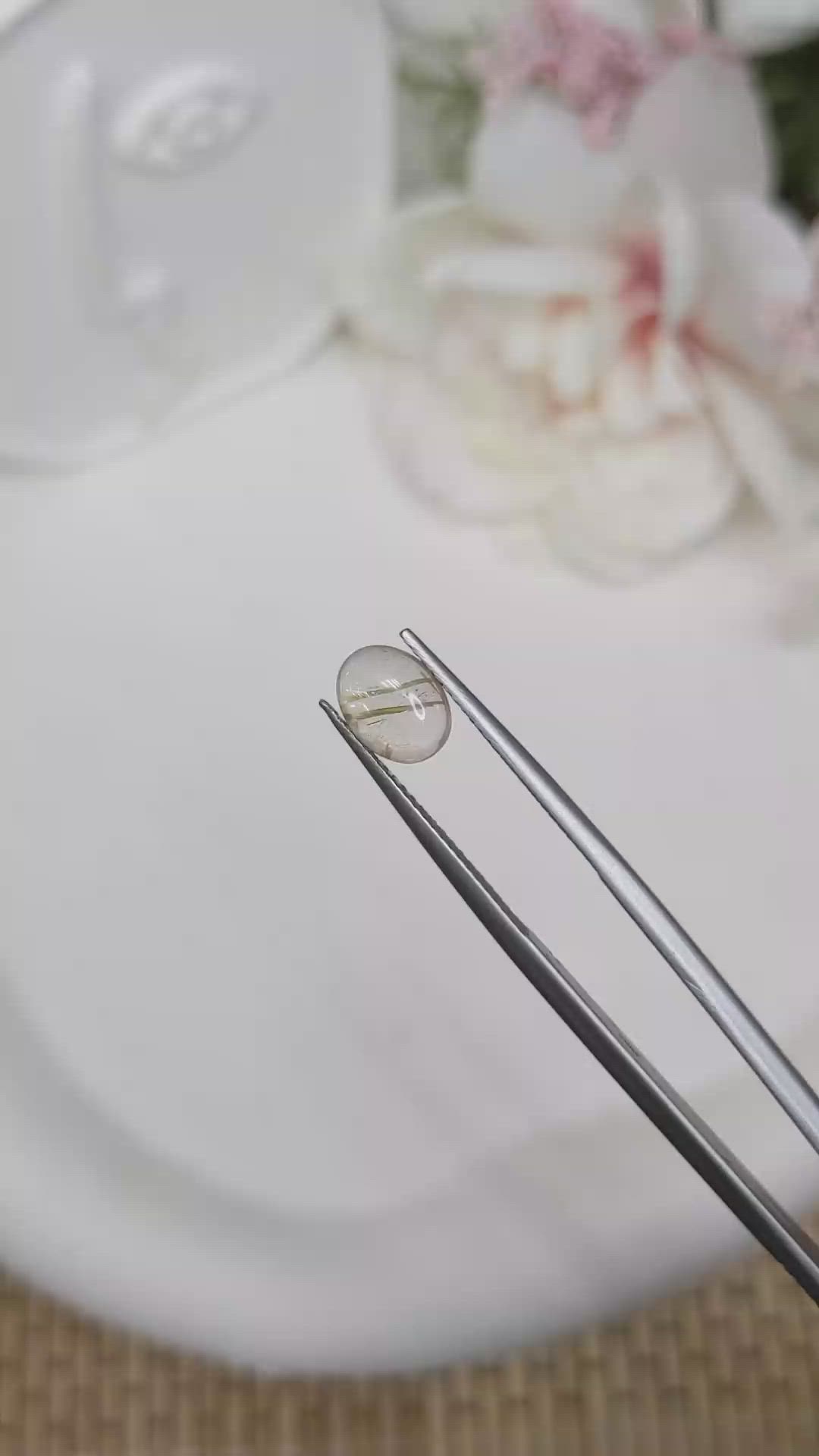 1.34 Ct. Multi Color Cabochon Rutilated Quartz from Brazil Size Video