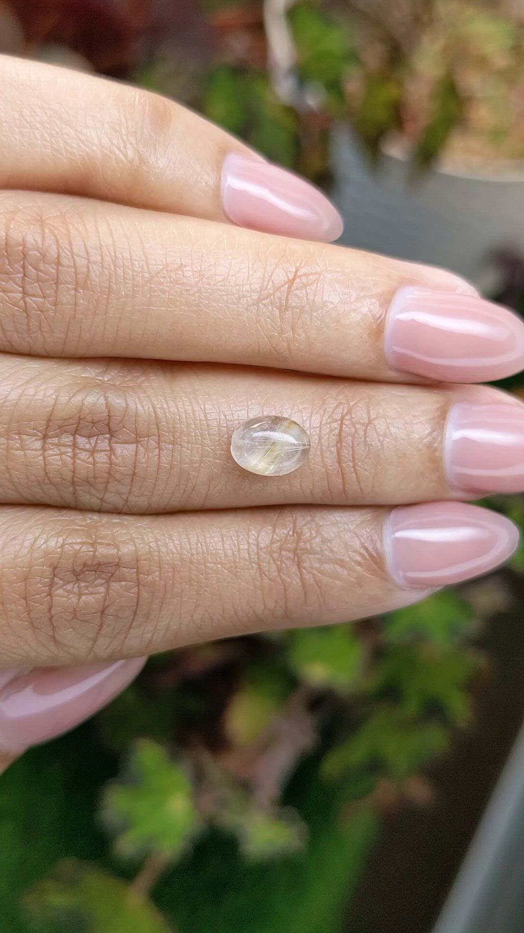 1.36 Ct. Multi Color Cabochon Rutilated Quartz from Brazil Size Video