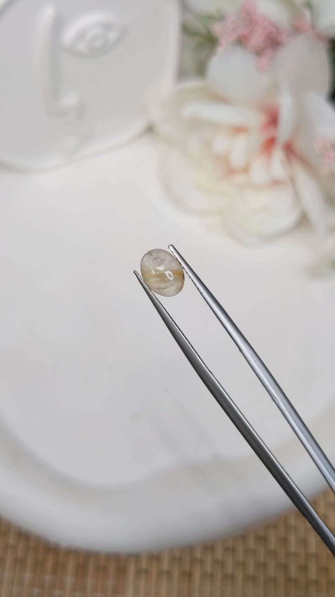 1.36 Ct. Multi Color Cabochon Rutilated Quartz from Brazil Size Video