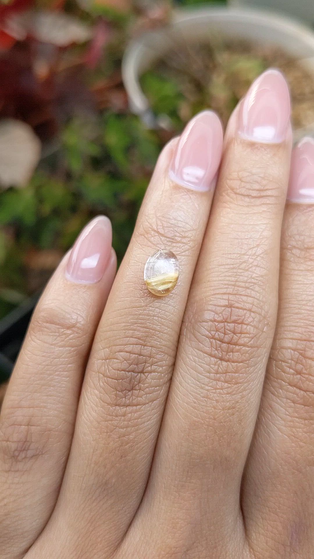 1.62 Ct. Multi Color Cabochon Rutilated Quartz from Brazil Size Video