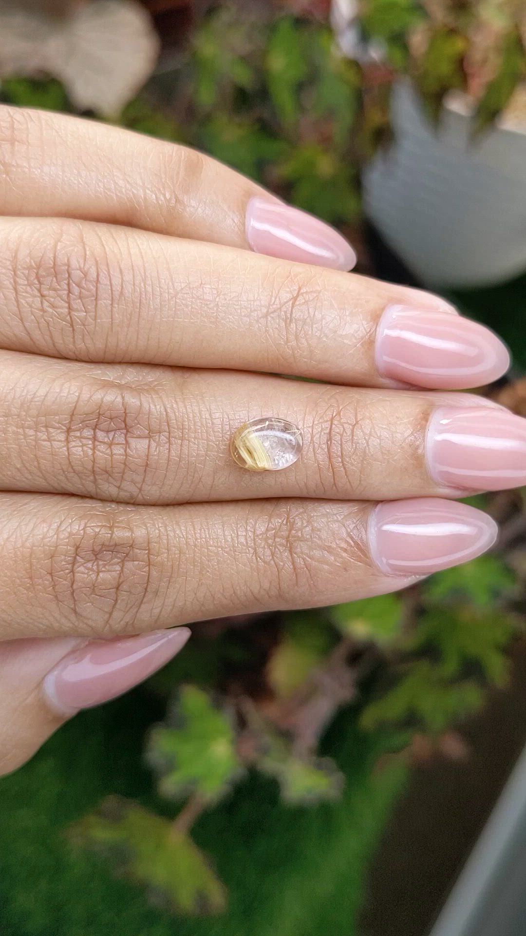 1.62 Ct. Multi Color Cabochon Rutilated Quartz from Brazil Size Video