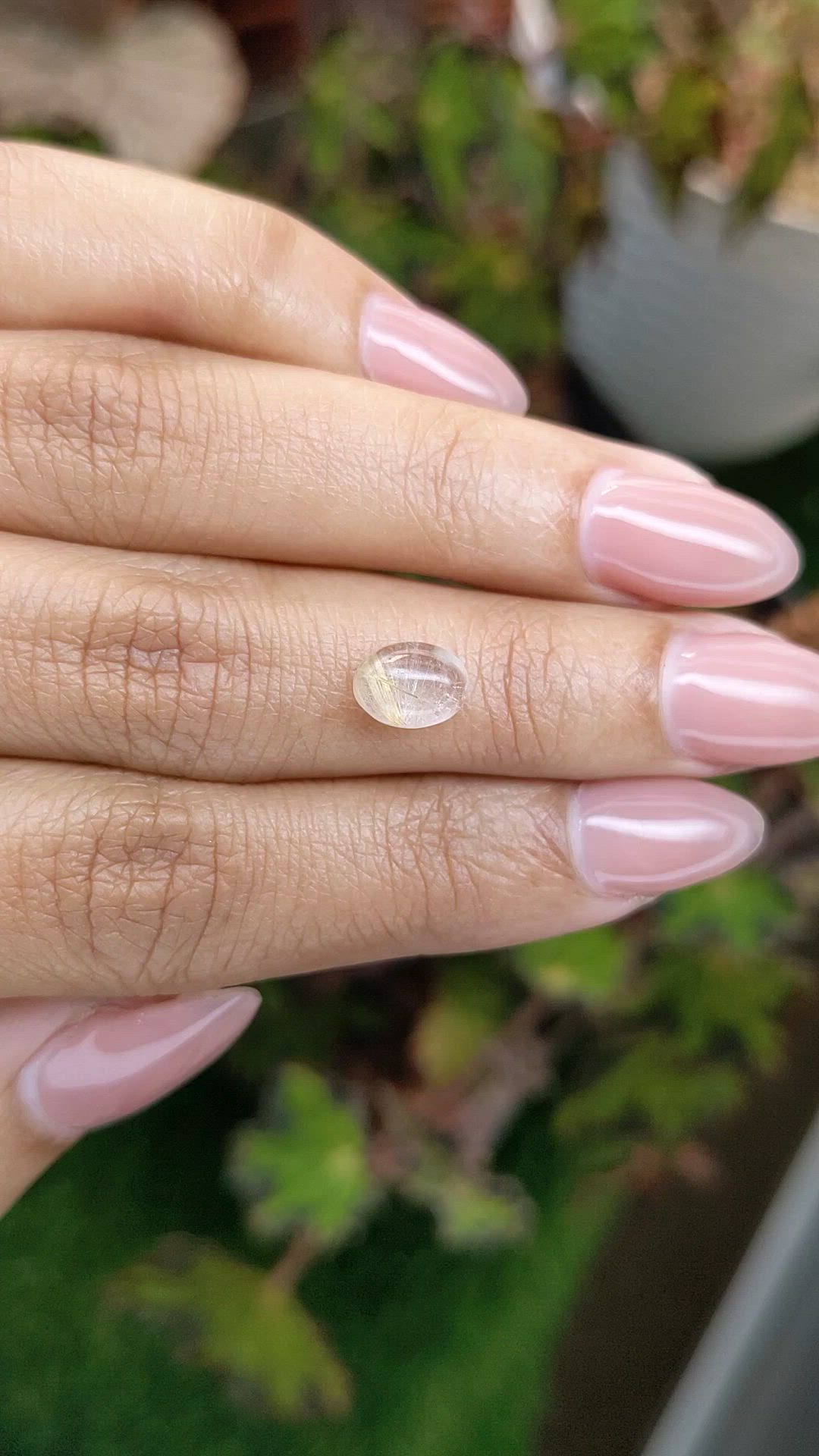 1.54 Ct. Multi Color Cabochon Rutilated Quartz from Brazil Size Video